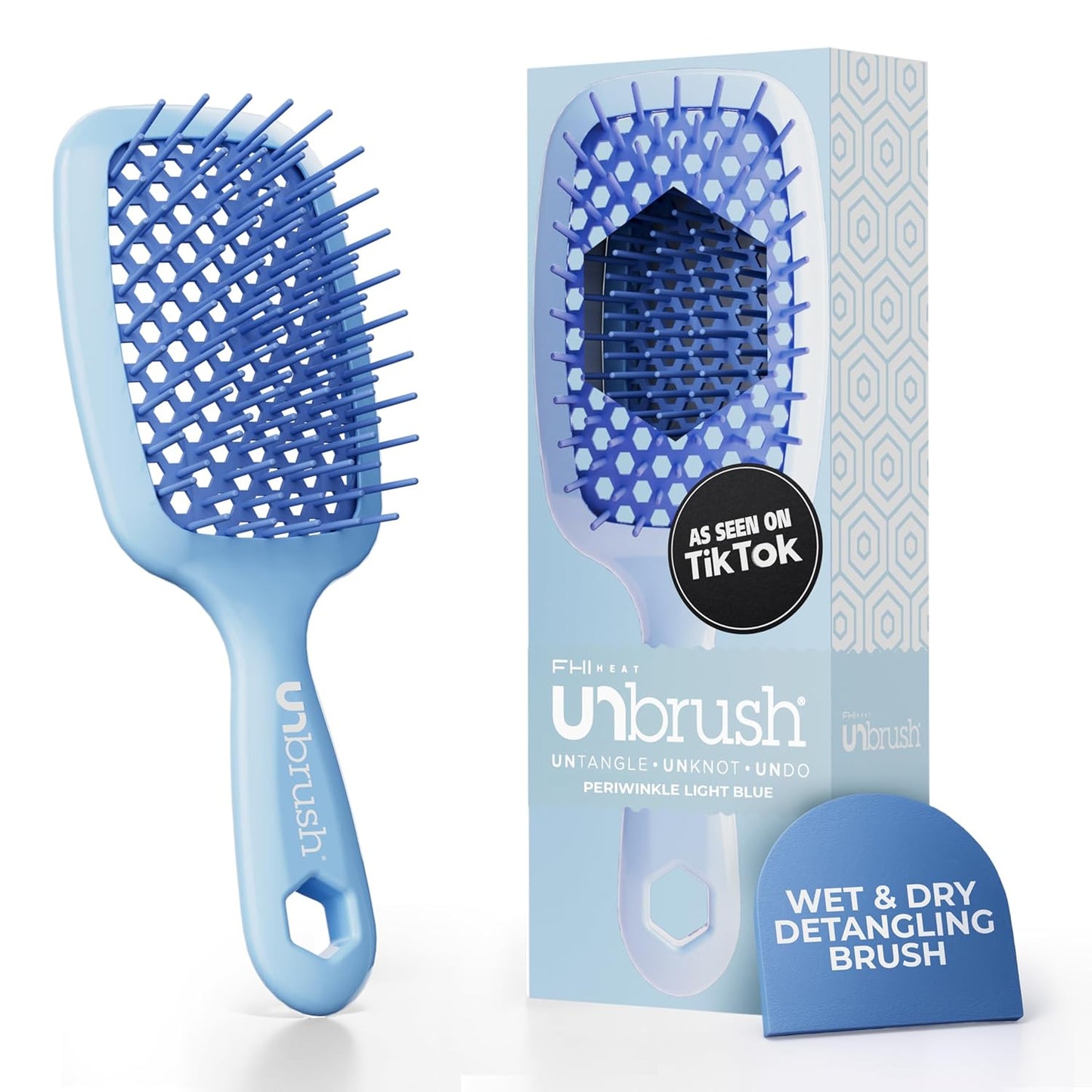 FHI Heat Detangling Brush - Pain-Free Brushing for Wet & Dry Hair | Durable DuoFlex Bristles, Lightweight, Cherry Blossom