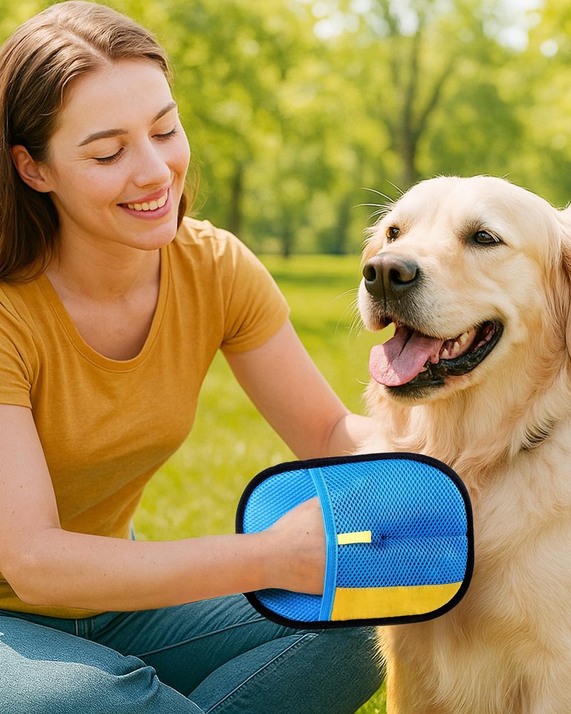 JGLXF 2026 Thickened Electrostatic Pet Hair Removal Gloves (2 Pcs) - Reusable Strong Grooming Gloves for Cats & Dogs, Hair Remover Gloves for Couch, Furniture, Carpet, Car Seats & Clothing Blue