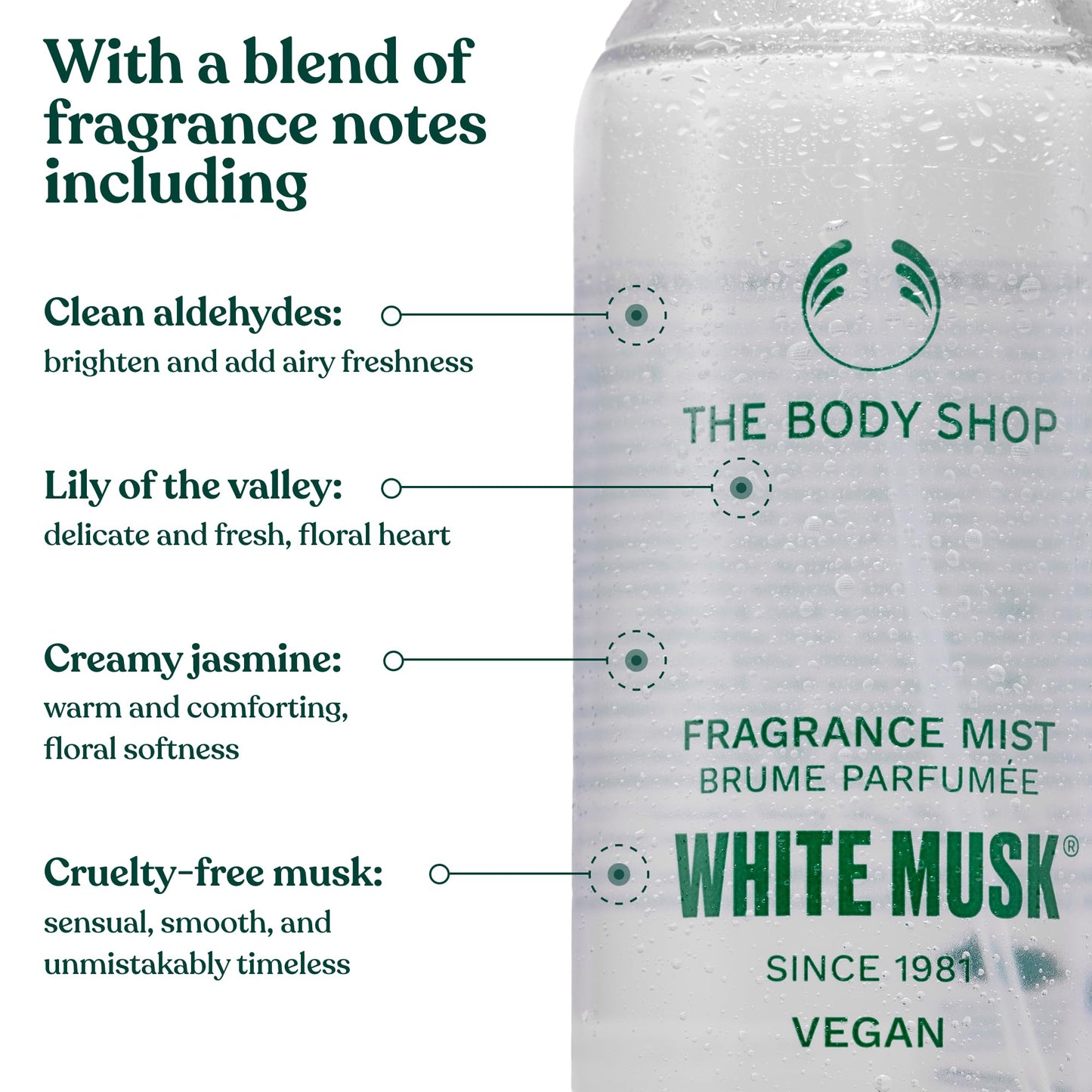 The Body Shop White Musk Body Mist | Lightweight, Refreshing, 3.3 Fl Oz