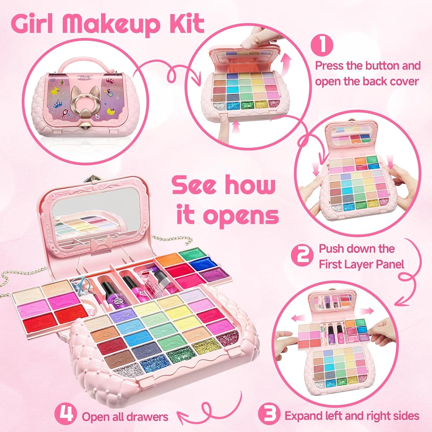 Kids Makeup Kit for Girls 5-12 | Real Washable Makeup Set - Perfect Birthday & Christmas Gift
