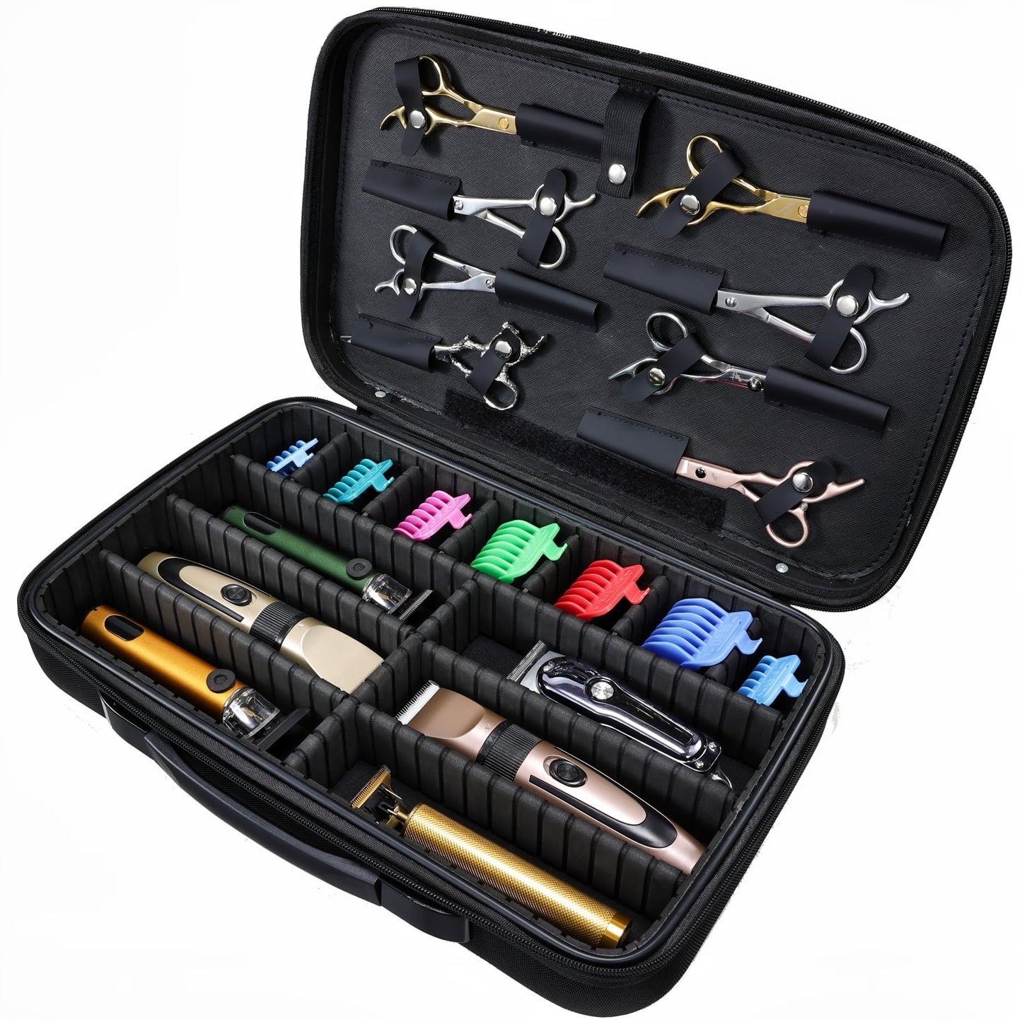 Yueieoun Barber Clippers Briefcase, 17-inch Hair Cutting Supplies Bag