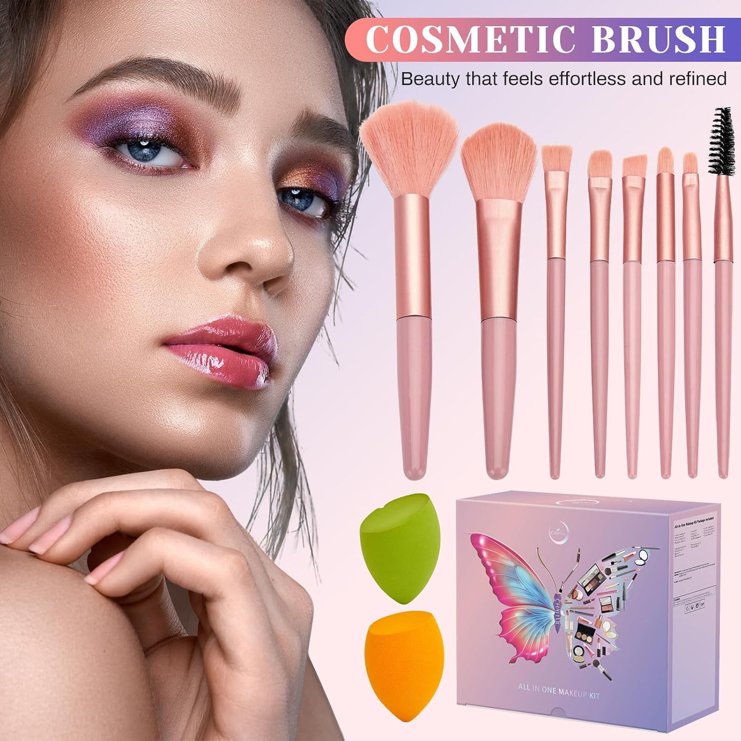 All-in-One Makeup Kit for Women | Full Set with Foundation, Eyeshadow, Blush & Brushes