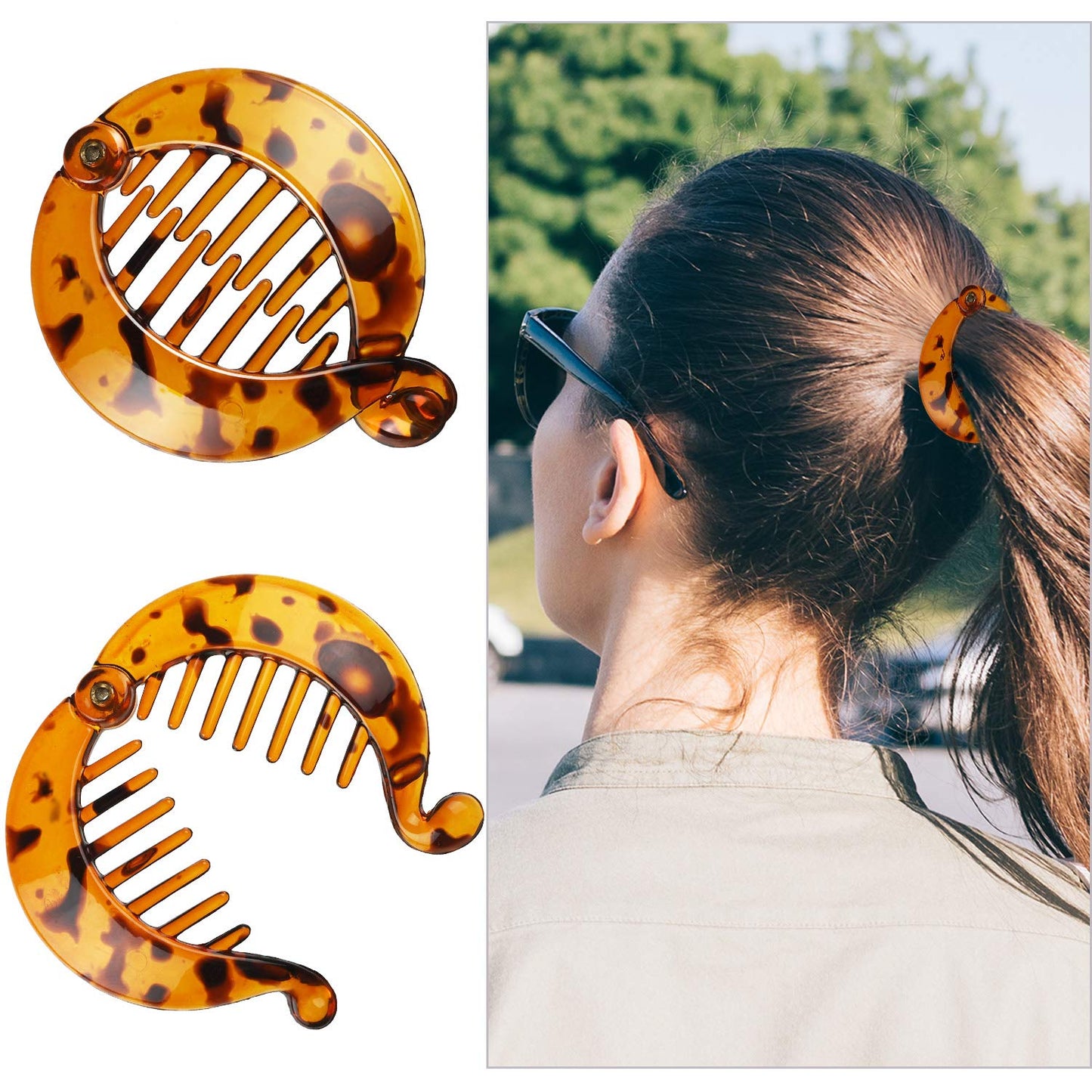WILLBOND 6-Piece Banana Hair Clips Set | Fishtail Resin Combs for Women’s Hair Styling