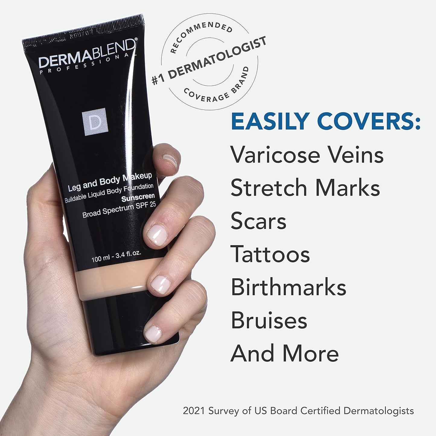 Dermablend Leg & Body Makeup Foundation - SPF 25, Full Coverage, Waterproof