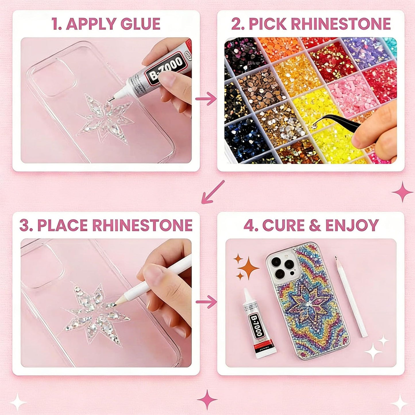 50000+Pcs Resin Jelly Rhinestones for Bedazzling,40 Colors 3mm Flatback Gems Bedazzling Kit with 3Pcs 10ml B7000 Glue for Clothing Nail Art Shoes Crafting Makeup (40 Colors+3 Pcs Glue)