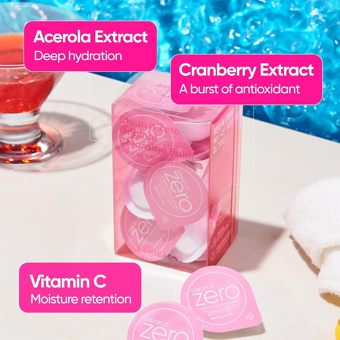 Clean It Zero Original Cleansing Balm Travel Kit - Vegan, Hypoallergenic Makeup Remover | 16 Mini Packs (3ml Each)