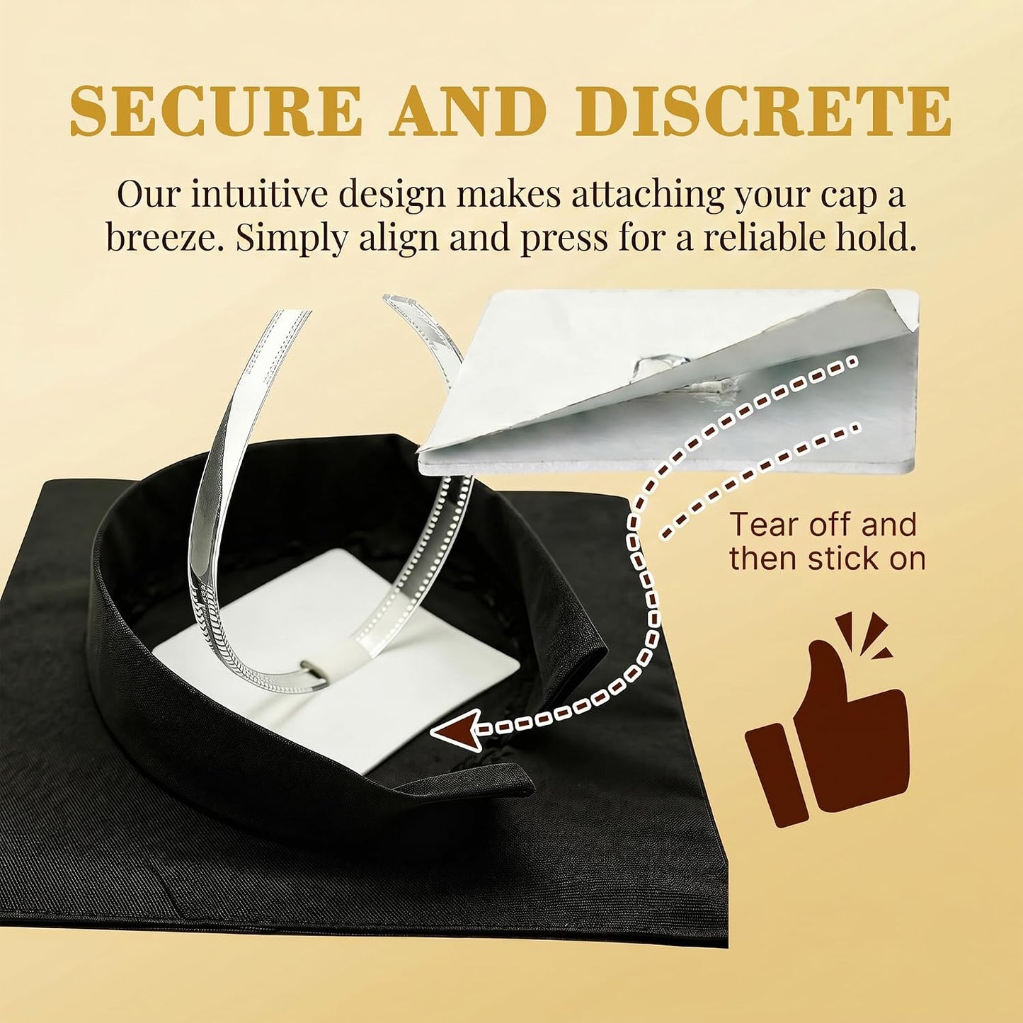 Graduation Cap Headband Kit - 2 Pack Anti-Slip Hair Band with 4 Clips for Secure Fit | Perfect for Graduates & Students