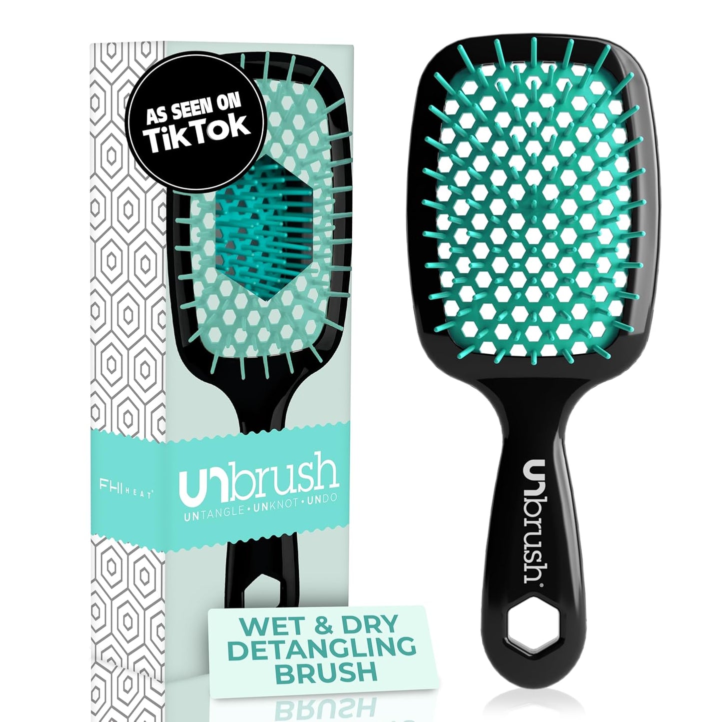 FHI Heat Detangling Brush - Pain-Free Brushing for Wet & Dry Hair | Durable DuoFlex Bristles, Lightweight, Cherry Blossom