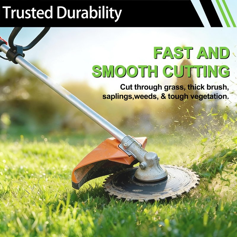 Brush Cutter Trimmer Conversion Kit with 9" x20T Carbon Steel Chainsaw Brush Cutter Blades, Includes, Files, Gloves, Compatible with Echo Models SRM-225, SRM-225i, SRM-266, SRM-280