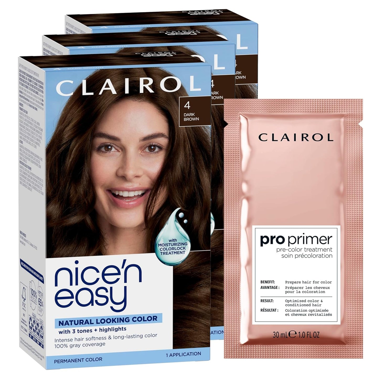 Clairol Nice'n Easy Permanent Hair Dye - Blackest Black | 100% Gray Coverage & Long-Lasting Shine | Single Pack