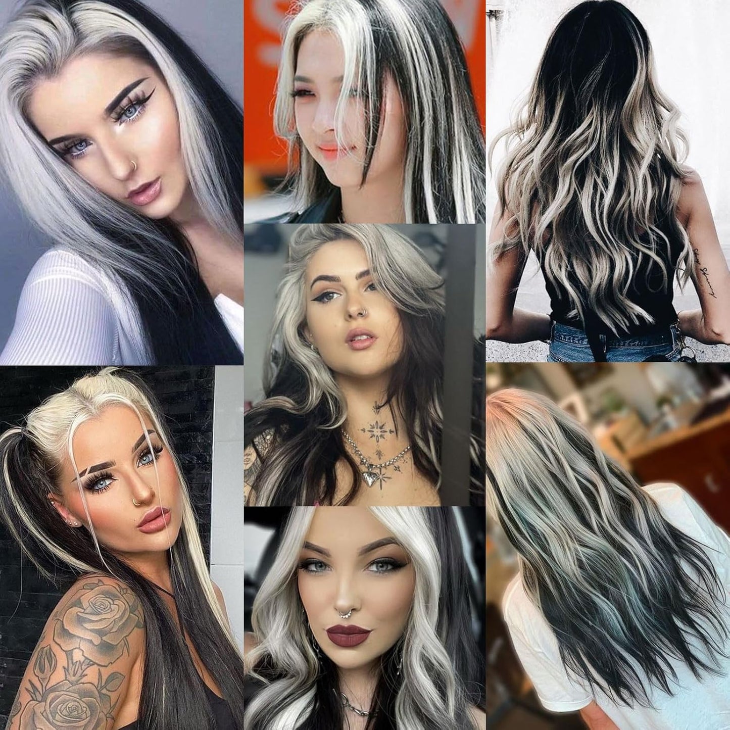 Clip-In Black Hair Extensions - 22 Inch Long Synthetic Hairpieces for Women | Party Highlights