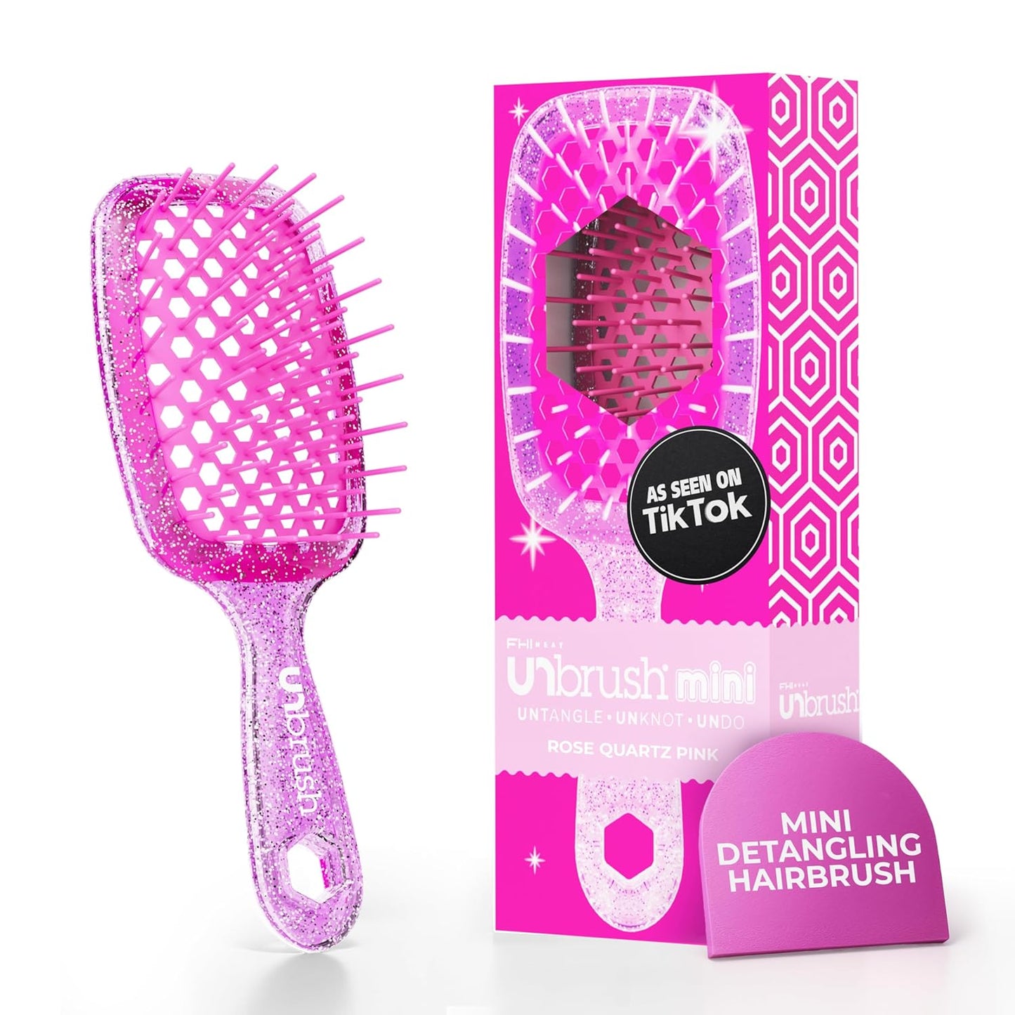 FHI Heat Mini Detangler Brush - Pain-Free Brushing for All Hair Types | Lightweight, Anti-Static Bristles