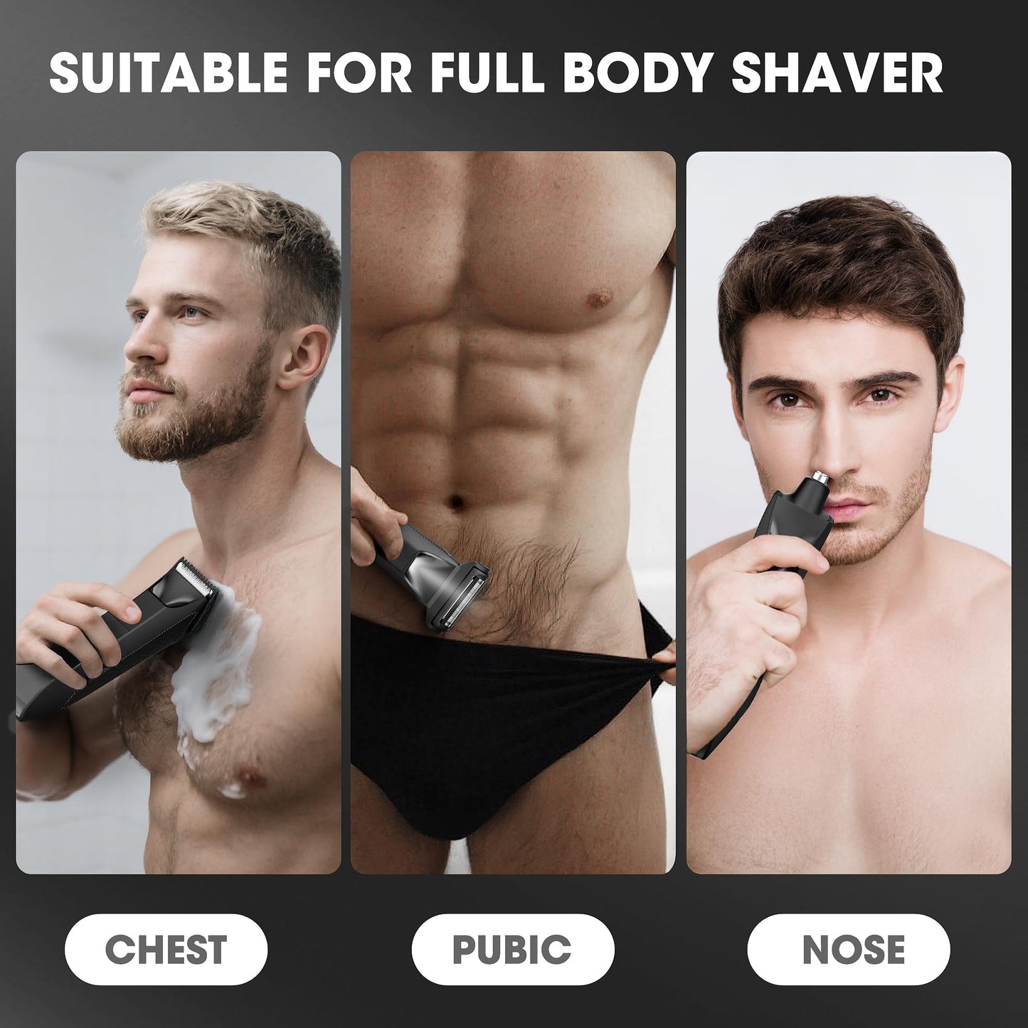 Manscape Body and Ball Trimmer for Men, Bald Head & Body Shaver, Mens Grooming Kits Pubic Groin Hair Trimmer, Body Groomer Electric Razors for Smooth Shaving, IPX7 Waterproof