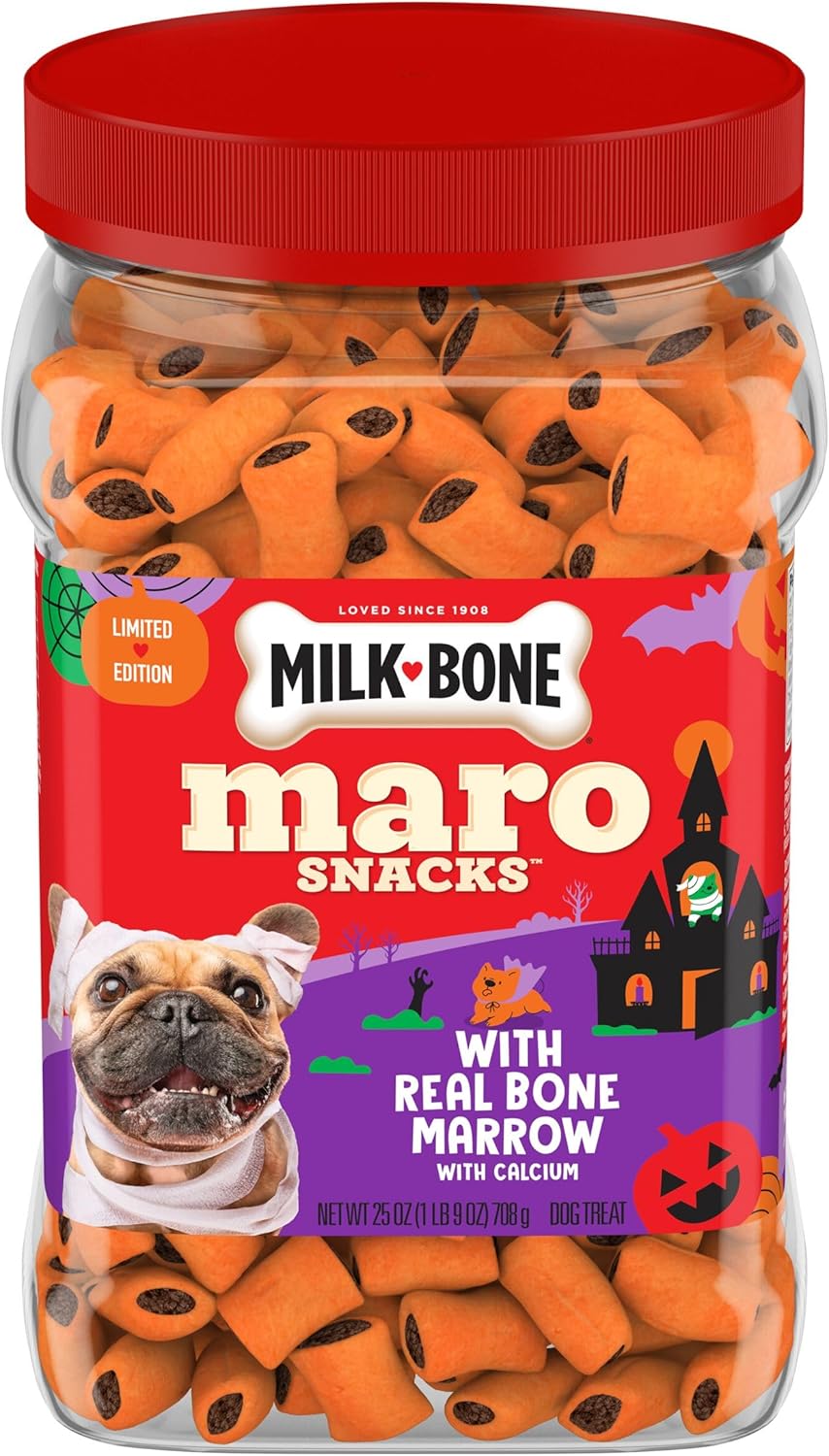 Milk-Bone MaroSnacks Small Dog Treats - Real Bone Marrow, 40 Oz Canister | Delicious & Nutritious