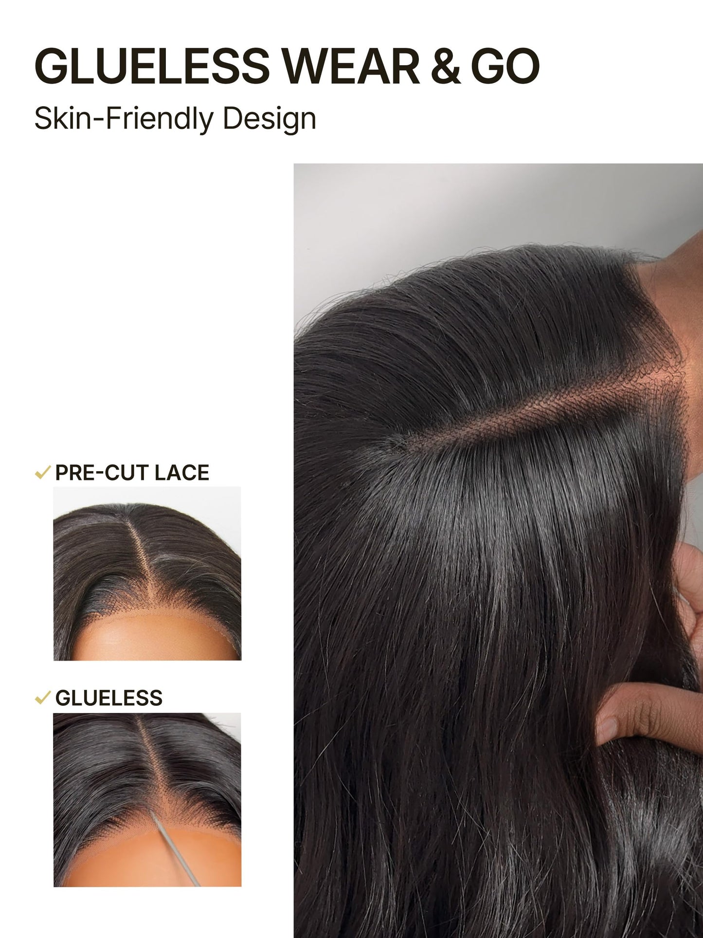 Frodio Veralux™ Blend Human Hair Middle Part Loose Body Wave Wig Curly Hair Glueless Ready to Wear Blend Hair Wig for Black Women 12 Inch Highlight Brown Lace Front Wigs