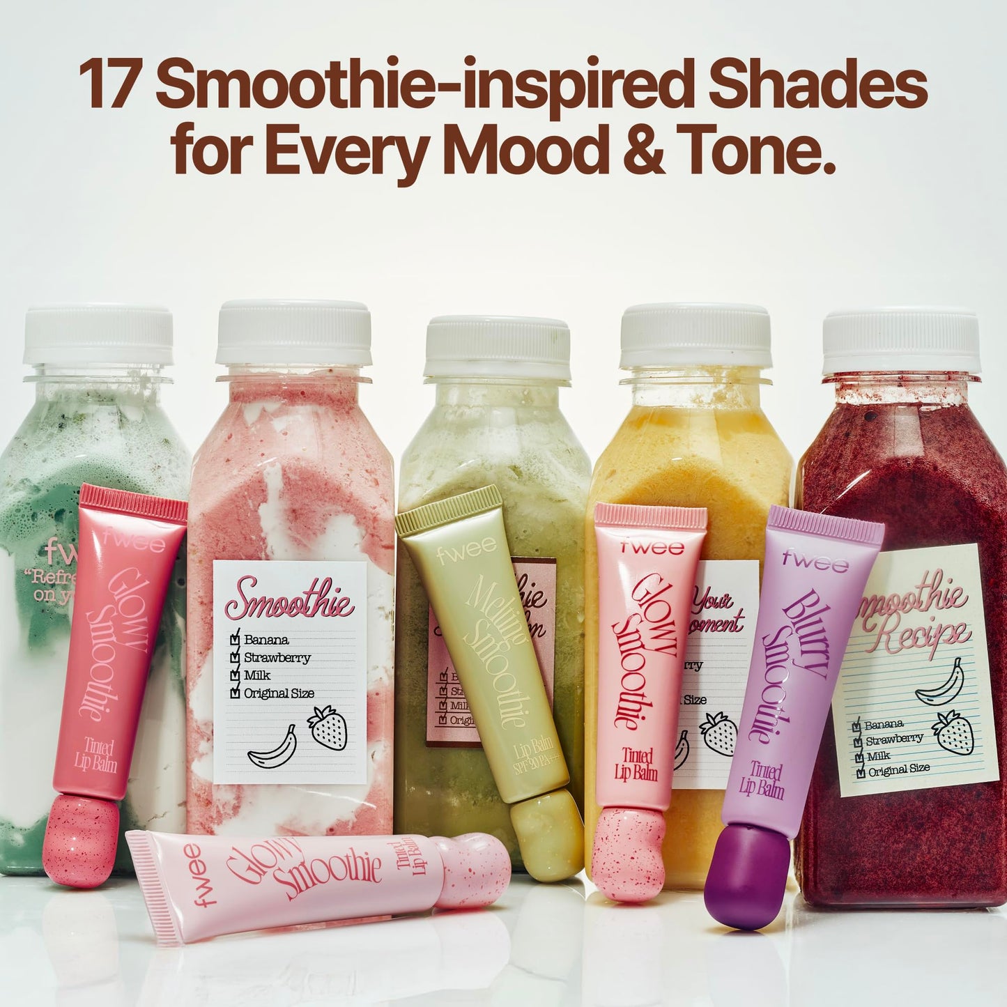 fwee Glowy Smoothie Tinted Lip Balm | MANGO PEACH BLEND | Hydrating Glossy Balm, Instant Shine & Moisture Lip Serum, Sheer-Tinted, PDRN, Glowy Finish, Long lasting lip care | 9.5g
