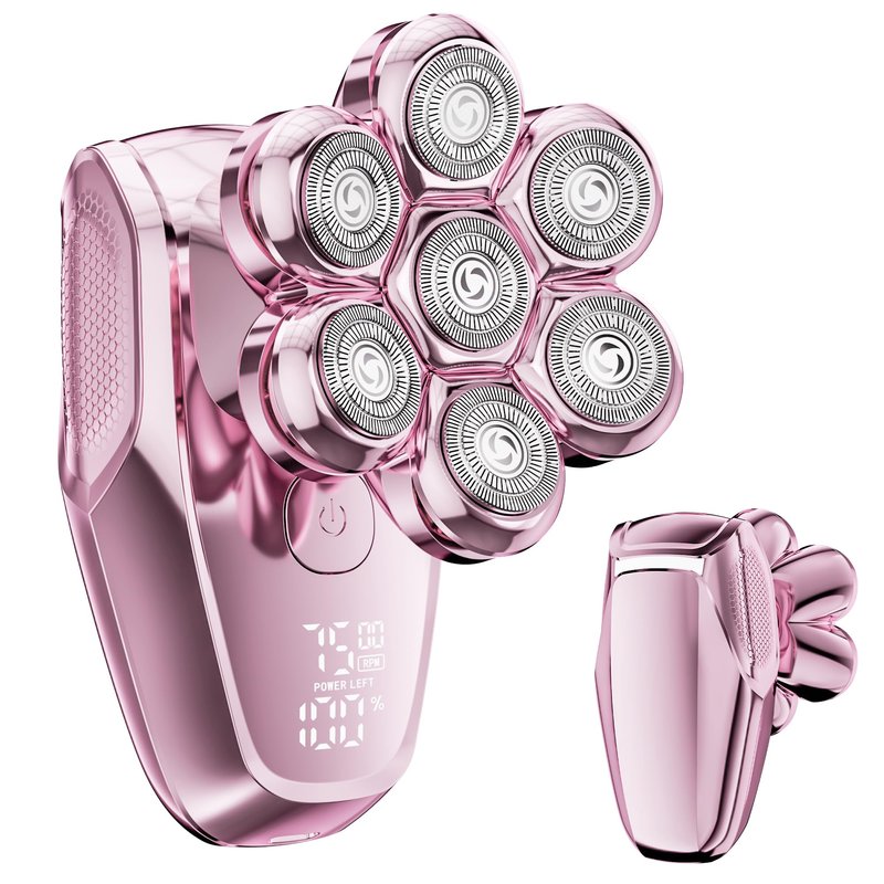 MALEGEBAZ Electric Razors for Women - 7D Electric Shaver for Women, IPX8 Waterproof with USB-C Fast Charge, LED Display, 2 Speeds & Magnetic Heads,Raspberry Sorbet