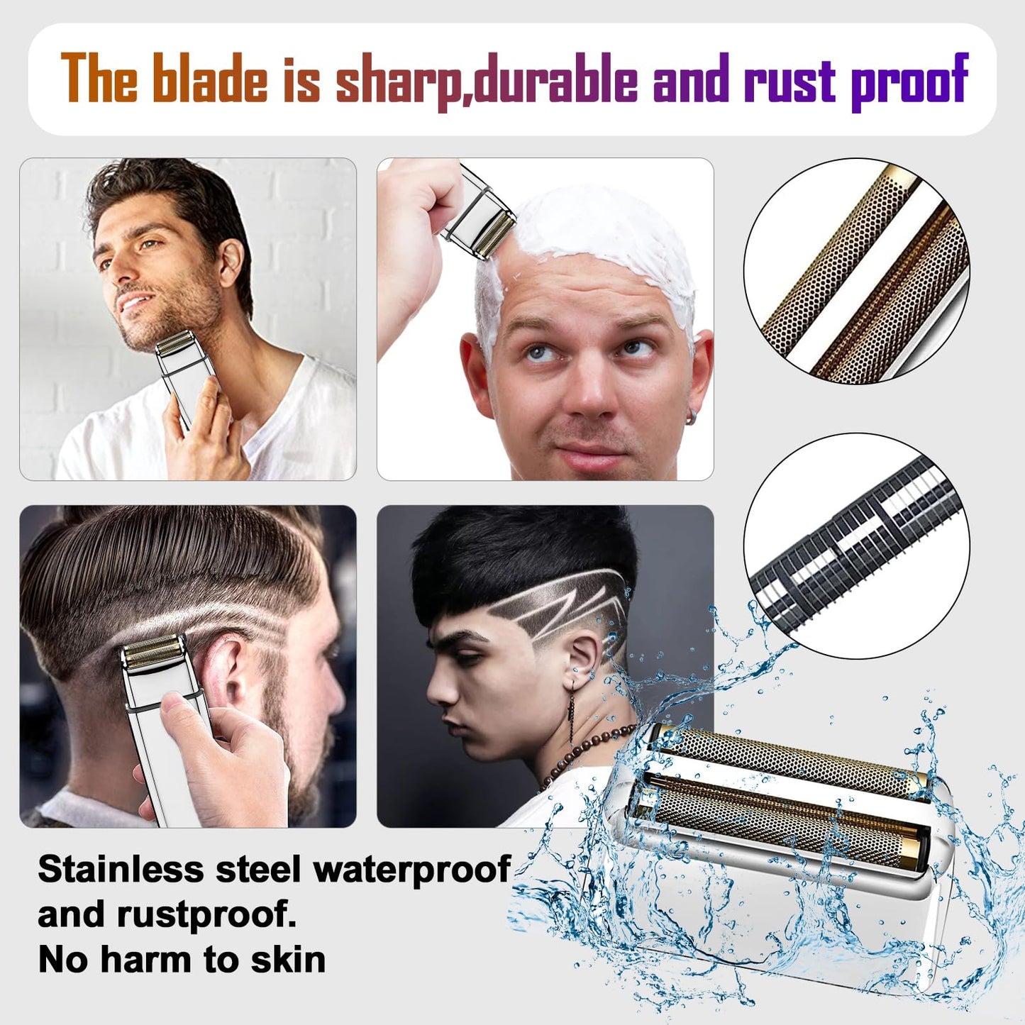 2 Pack Shaver Replacement Foil and Cutters compatible with BaBylissPRO Double FXFS2 Metal shaver foil replacement (Sliver-2PCS)