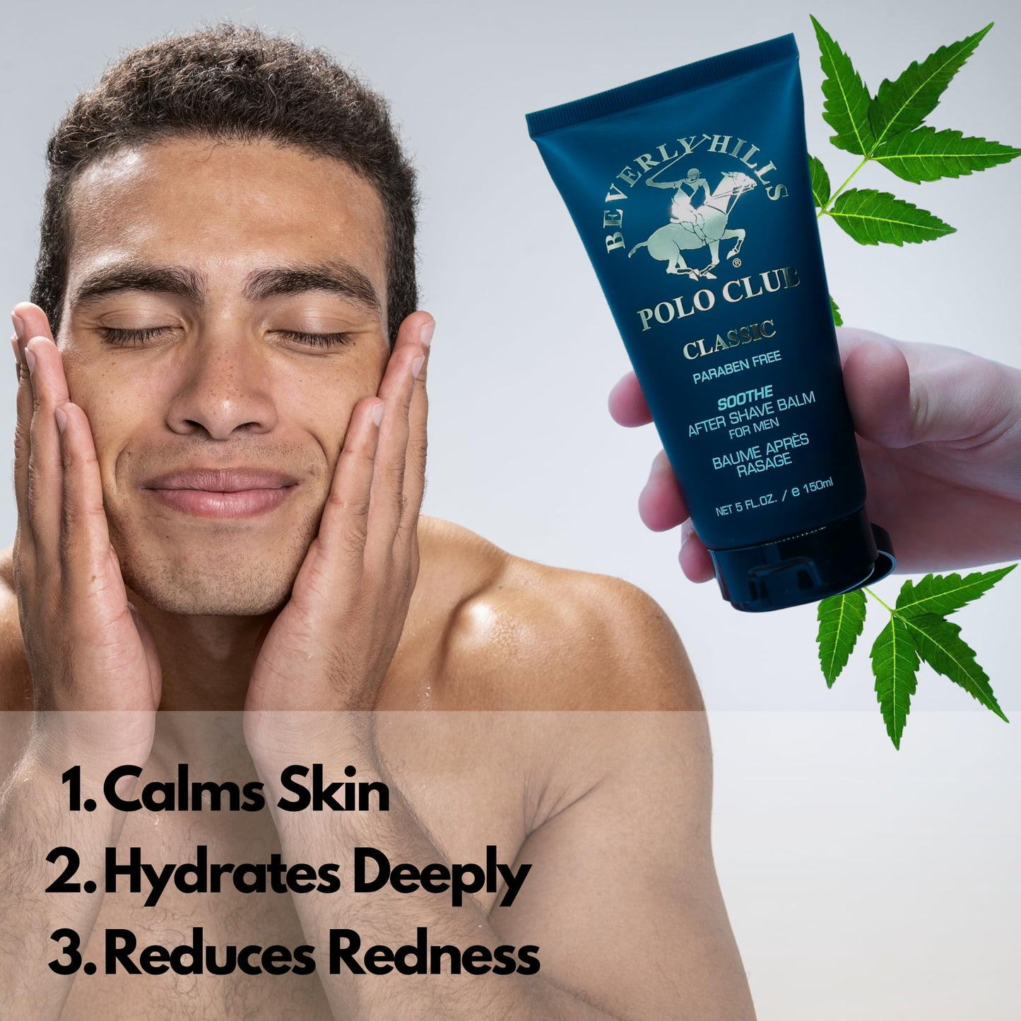 Beverly Hills Polo Club Classic Soothing After Shave for Men | Authentic Musk & Woody Scent | Calms & Refreshes Skin, Long-Lasting | 5oz Travel Size