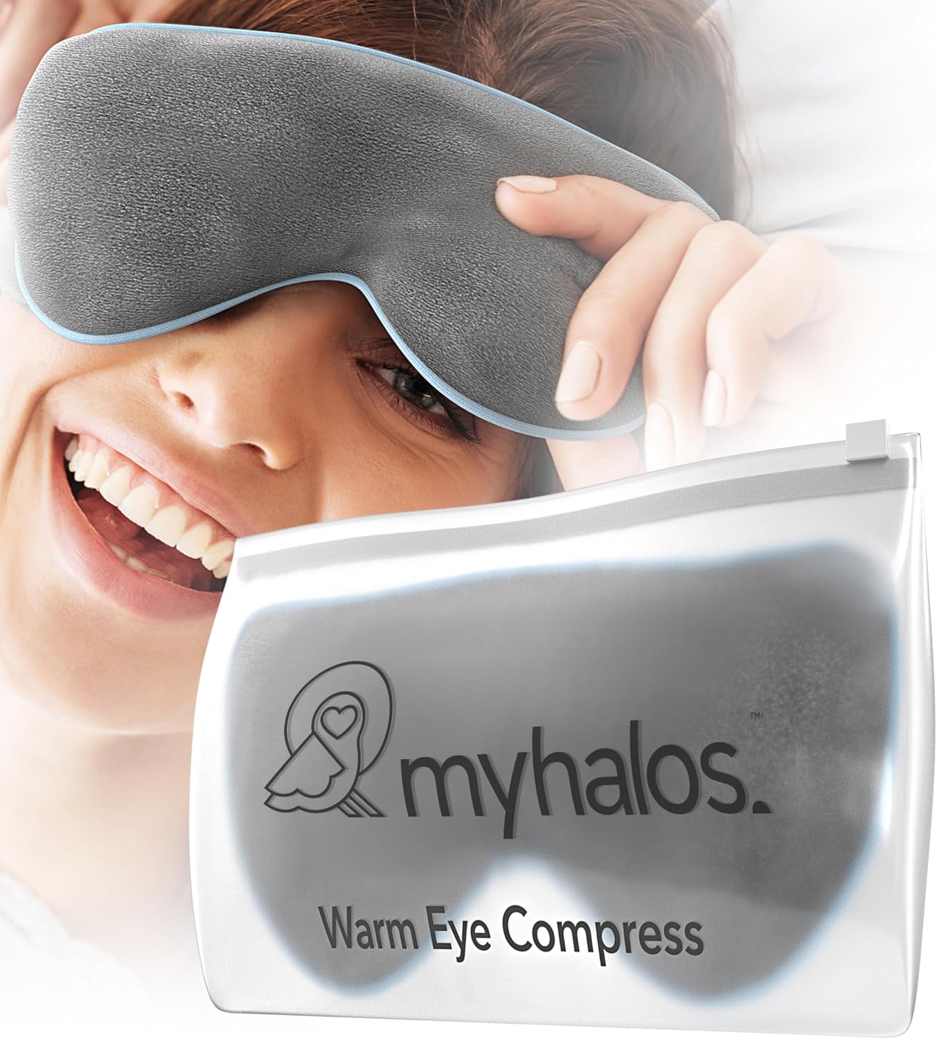 Heated Eye Mask for Dry Eyes - Steam Warm Compress for Styes & Blepharitis | Moist Heat Therapy Pad