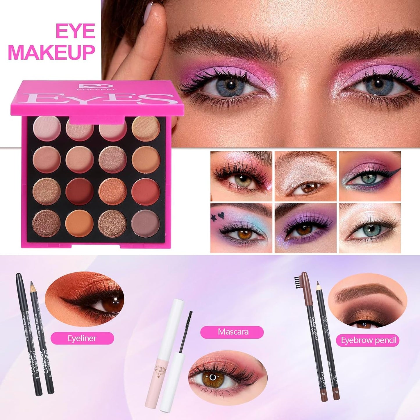 Makeup Kit for Teens - Complete Makeup Set with Eyeshadow Palette, Lip Gloss, Mascara & Brushes | Perfect Gift for Women