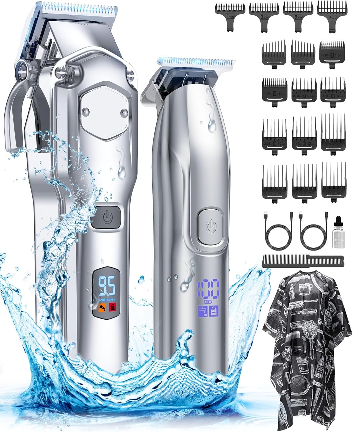 Hair Clippers Set for Men - Cordless Trimmers & Grooming Kit | Professional Barber Clippers