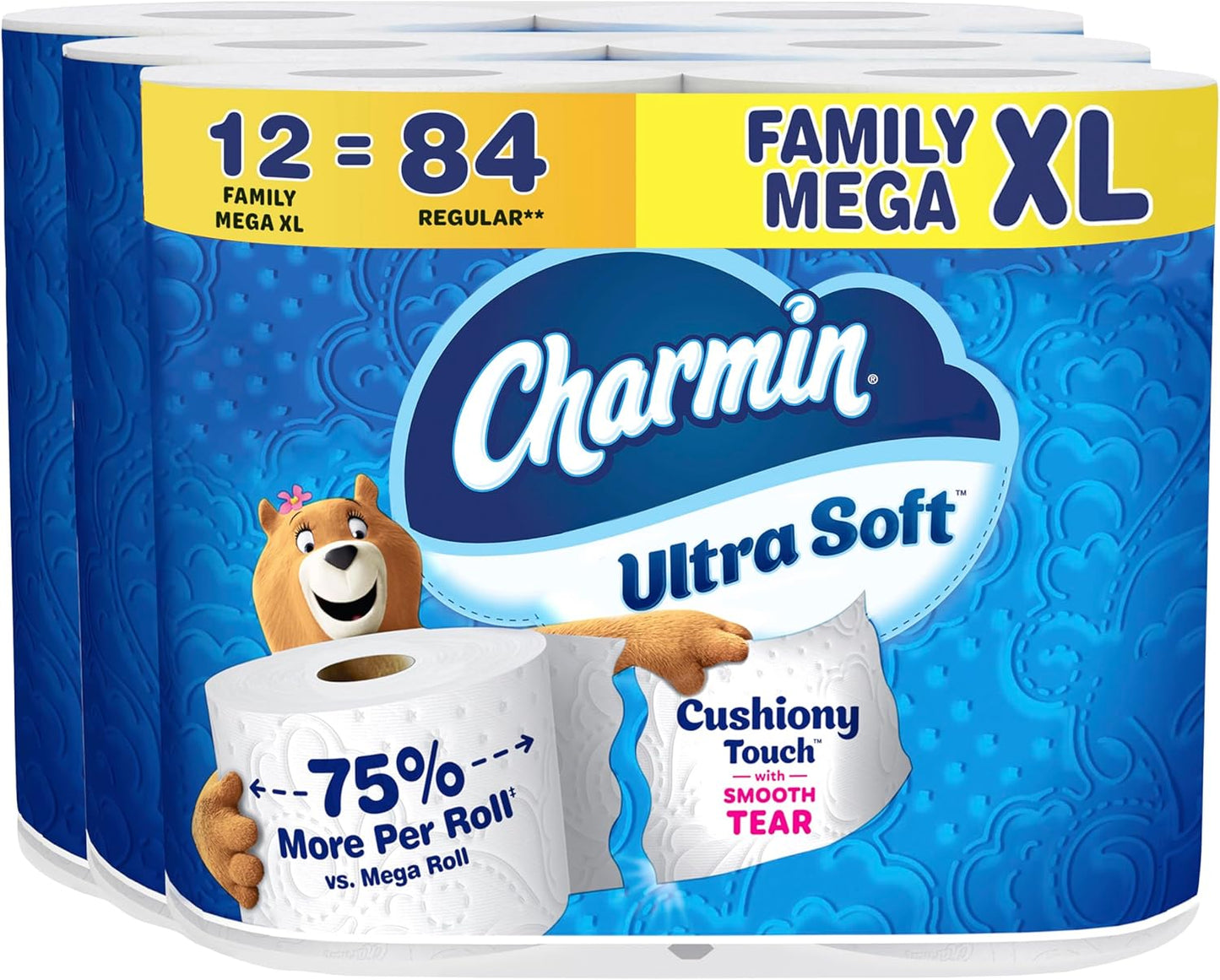 Charmin Ultra Soft Toilet Paper - Cushiony Touch, 24 Mega Rolls | White, Family Size