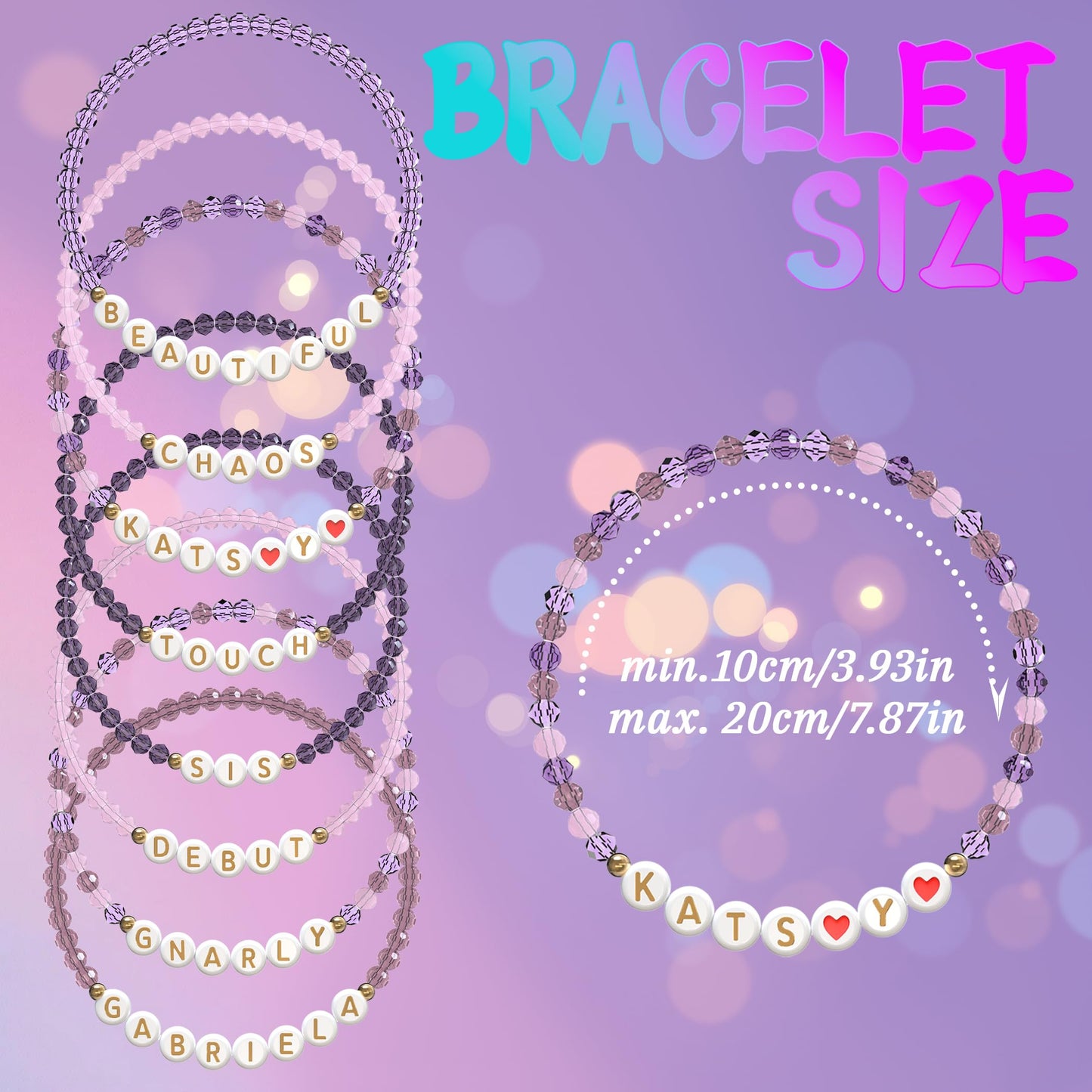 Dexinnie 8PCS Beautiful Chaos Tour Bracelets - KATSEYE Merch Bracelets & Outfit Accent, Perfect Friendship Bracelets & Concert Outfits Gift for K-Pop Lovers
