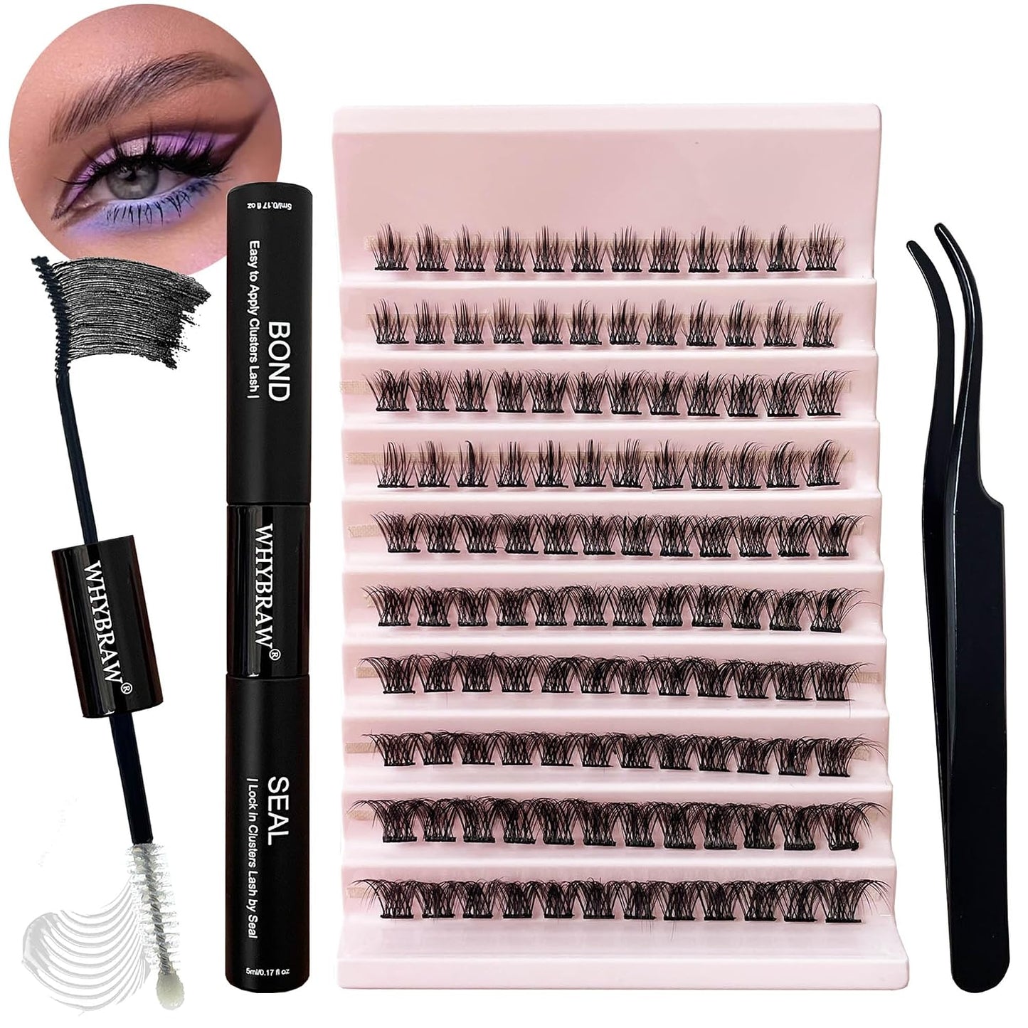 Manga Cluster Eyelash Extensions - Spiky C-Curl Wispy Lashes | 8-18MM, 140pcs, Ultra-Thin Band