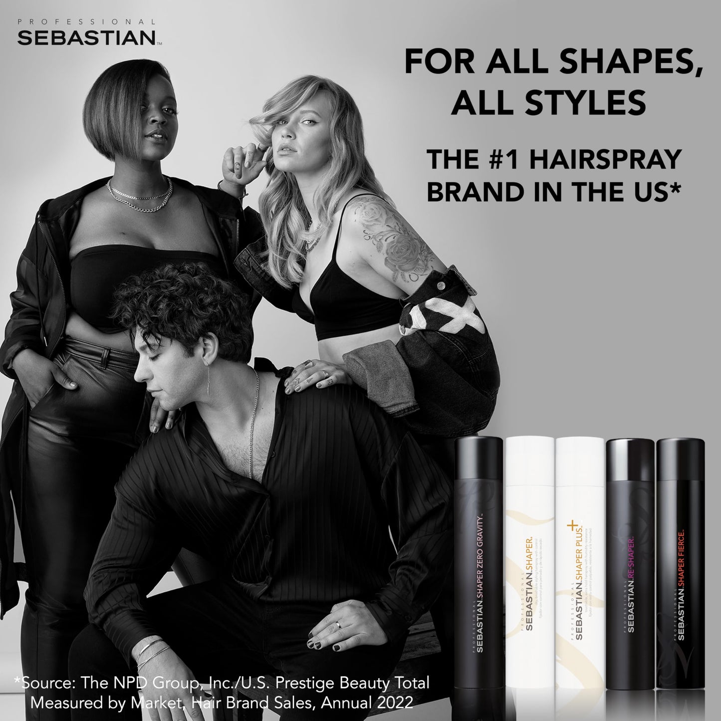 Sebastian Professional Shaper Plus Mini Hairspray, 80% VOC | Humidity Resistant, Original Extra Hold | Travel Size, 1.3 oz