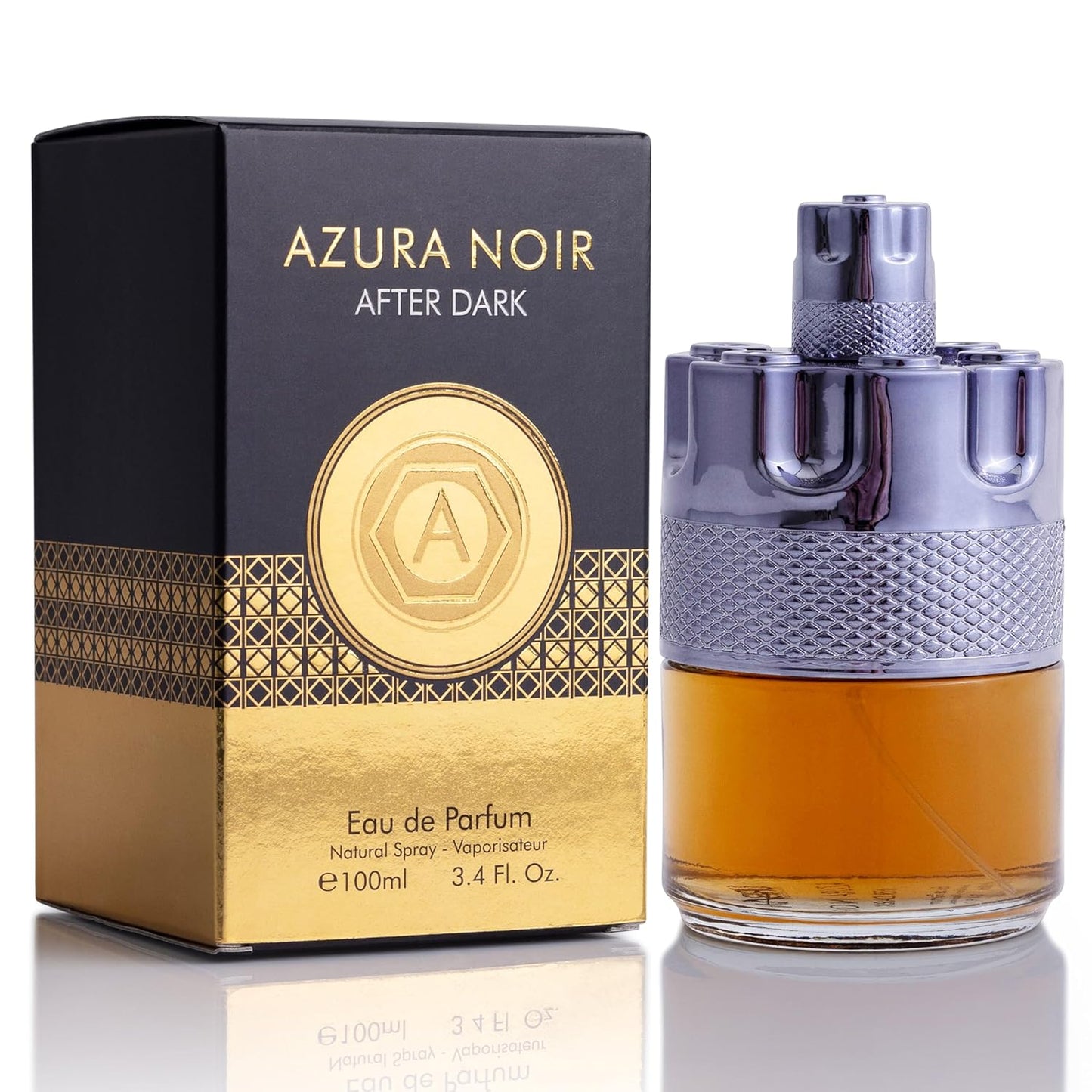 Azura Noir After Dark Eau De Parfum for Men | Woody Spicy Fragrance - 100ml Elegant Bottle with Citrus & Cinnamon Notes