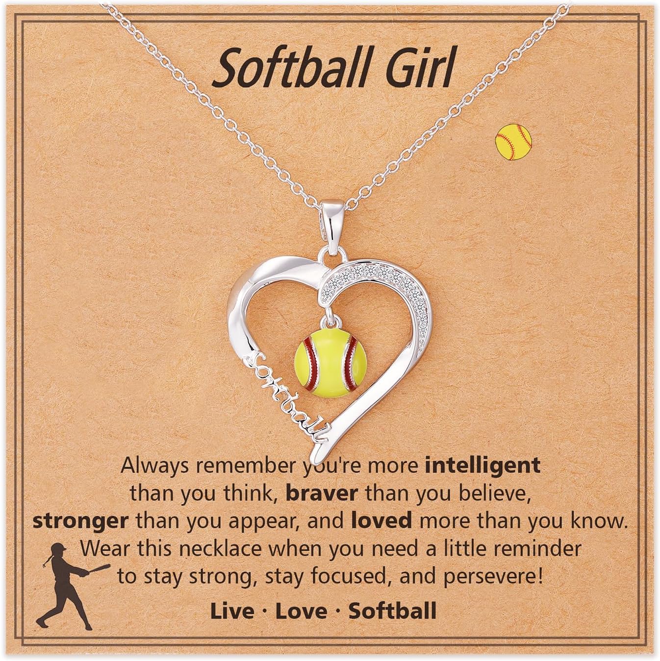 Sport Necklace for Girls - Volleyball, Softball, Basketball & Baseball Jewelry | 16-19 Inch Adjustable Gift