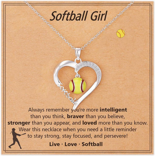 Sport Necklace for Girls - Volleyball, Softball, Basketball & Baseball Jewelry | 16-19 Inch Adjustable Gift