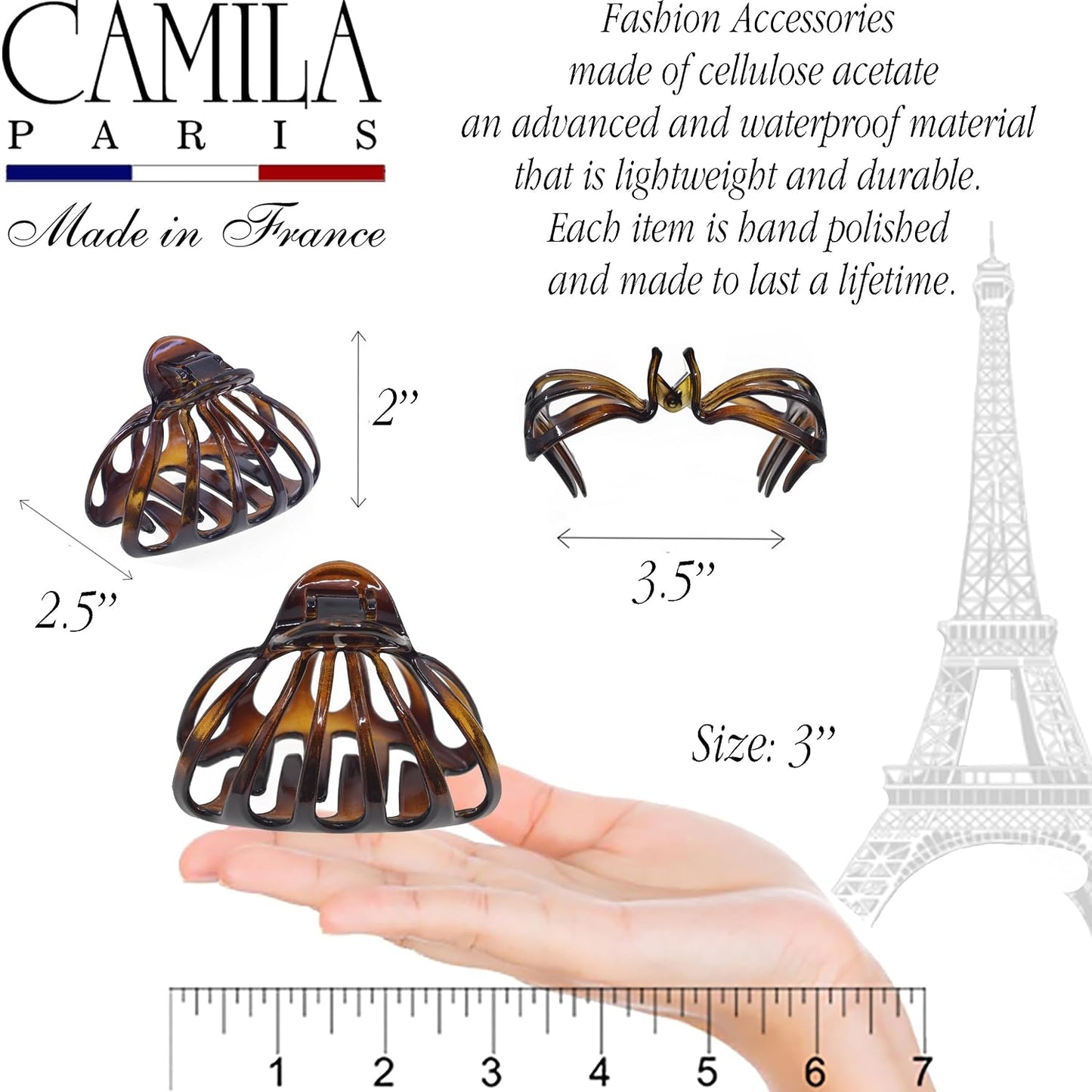 French Octopus Hair Clip - 3 Inch Claw Clip for Thick Hair | Strong No-Slip Grip for Long Hair
