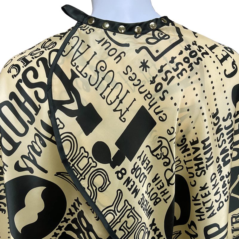 Barber Capes for Men, Hair Cutting Cape with Metal Snap Closure, 100% Polyester Salon Cape, Waterproof & Light Weight & Machine Washable- 63”× 56”, Retro Style