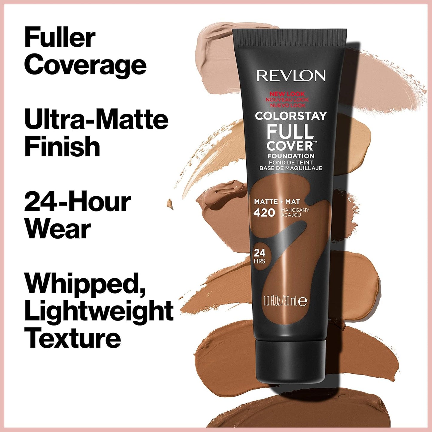 Revlon ColorStay Full Cover Matte Foundation - Heat & Sweat Resistant, Almond (405), 1.0 oz