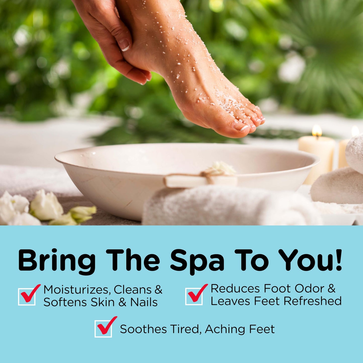 Fungi-Nail Foot & Nail Soak with Tea Tree Oil, 1 Pound, Moisturize, Reduce Foot Odor, & Soothe Aching Feet, Therapeutic Blend of Rich Mineral Epsom Salt, Pure Sea Salt, and 7 Essential Oils