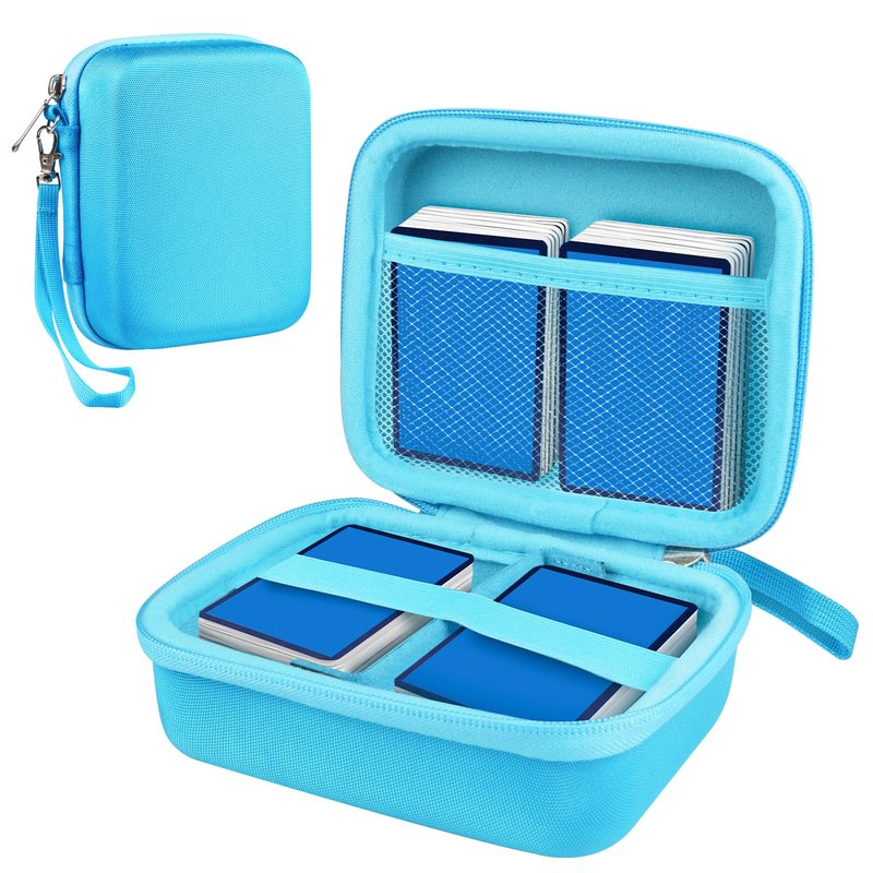ZORETCO 300+ Game Card Storage Box, Collectible Trading Card Storage Holder Compatible with UNO/MTG/YuGiOh/TCG, Sports Cards Playing Card Game Storage Box, Blue (Case Only)