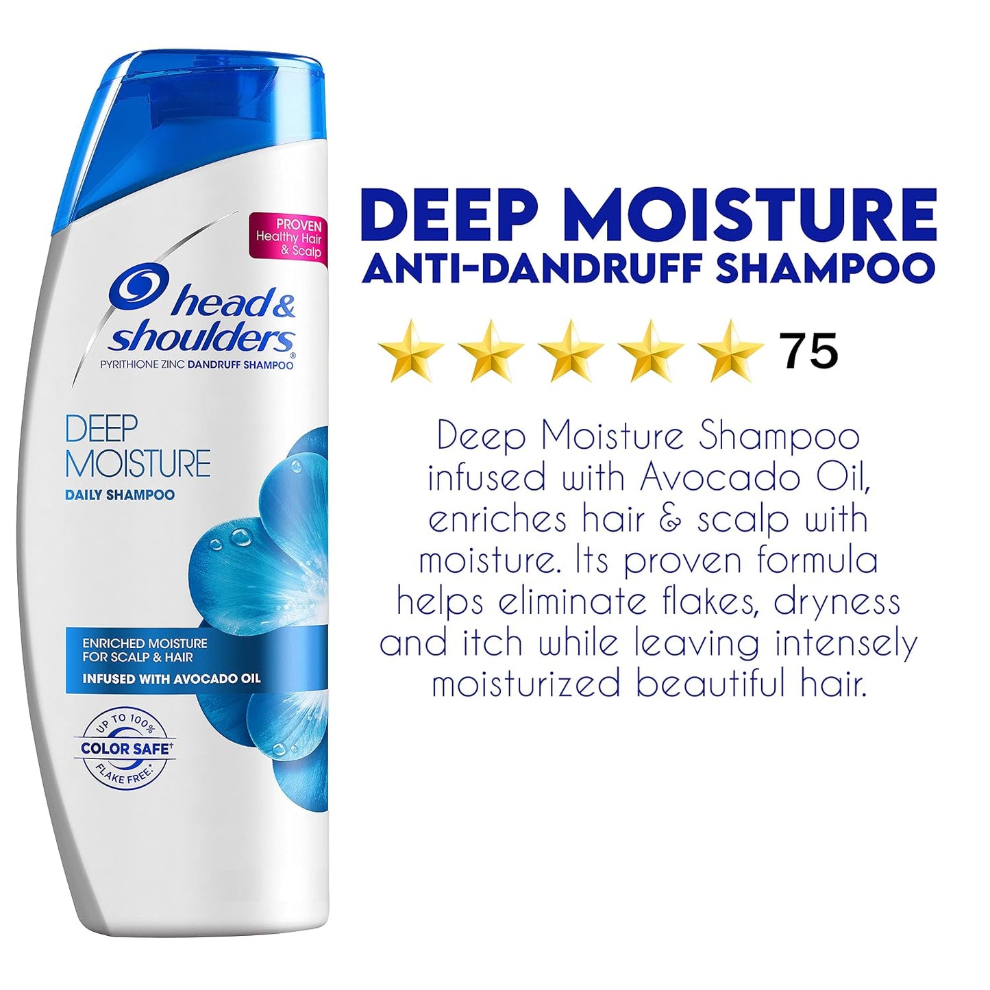 Head & Shoulders Deep Moisture Shampoo - Hydrating Formula for Dry Scalp | 12.8 fl oz