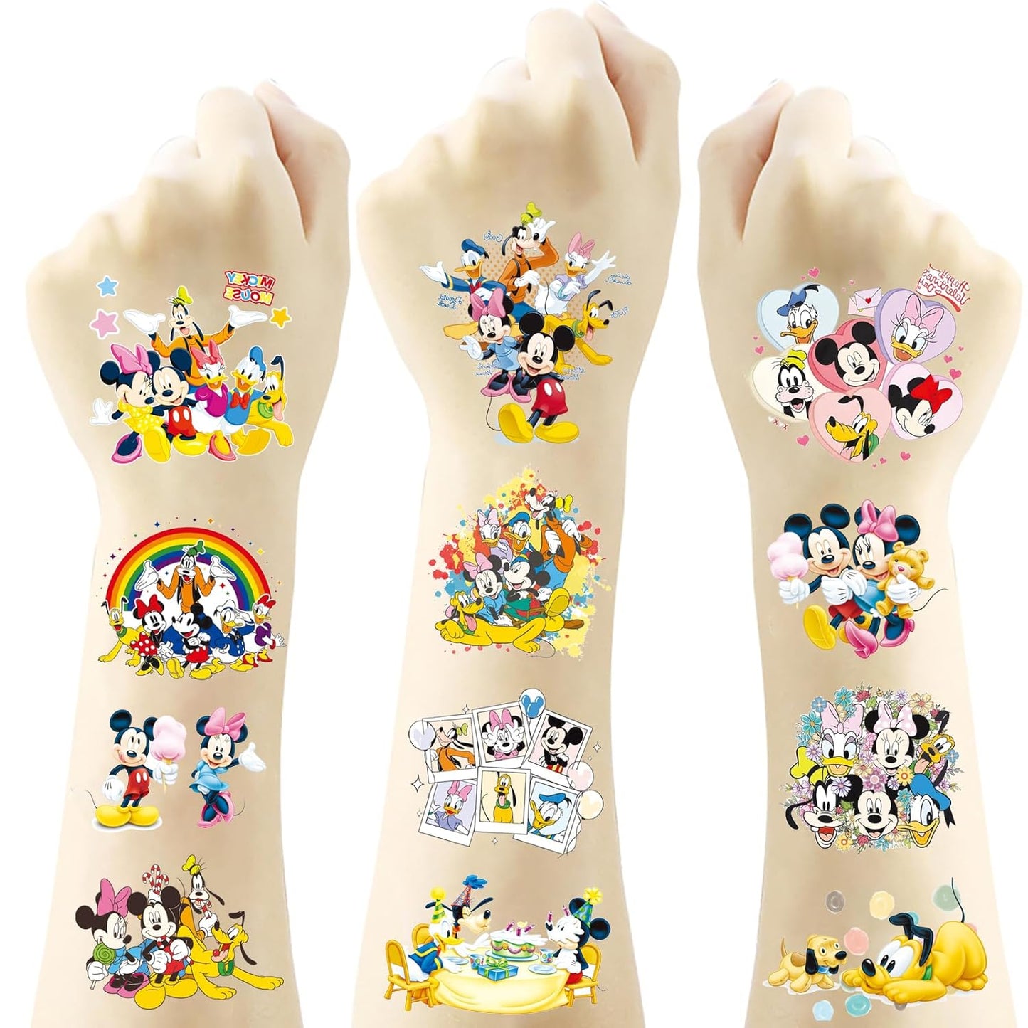 Temporary Tattoo Stickers - 60 Count Mouse Theme | Removable Fake Tattoos for Kids' Birthday Parties