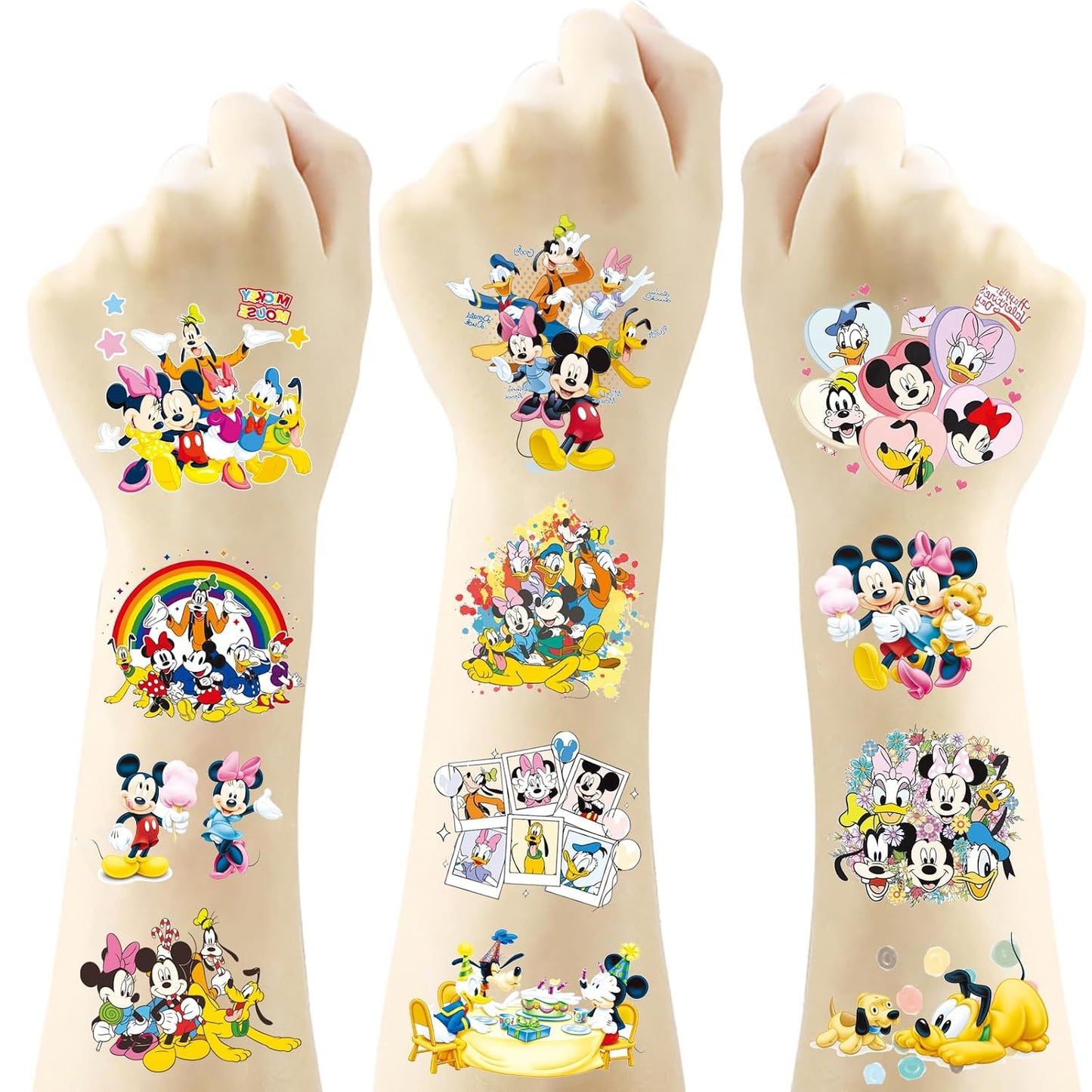 Temporary Tattoo Stickers - 60 Count Mouse Theme | Removable Fake Tattoos for Kids' Parties