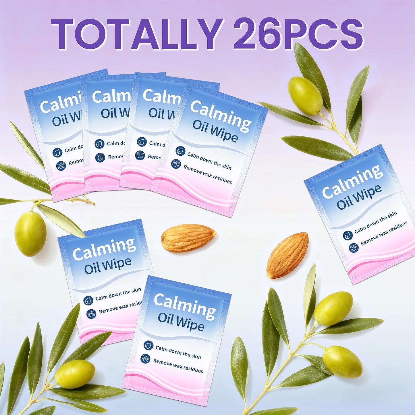 Post Wax Wipes - 26PCS Calming Oil Wipes for Skin Care | Wax Residue Remover for Home & Salon