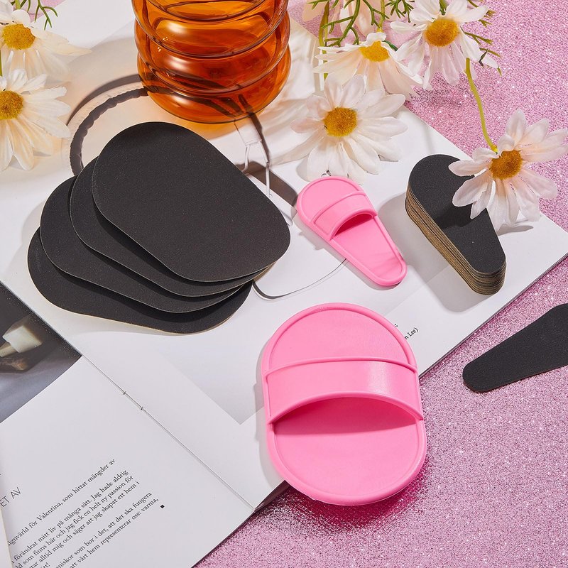 102 Piece Smooth Away Exfoliation Kit for Women and Girls - Smooth Legs and Facial Hair Removal Pads in 2 Sizes, 100 Pieces Fine Black Sandpaper for Lips and Skin