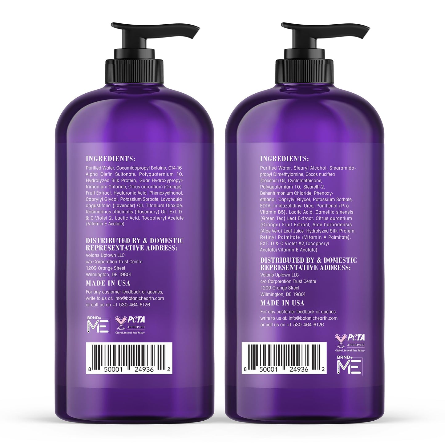 Botanic Hearth Purple Shampoo And Conditioner Set | For All Shades Of Blonde, Silver And Gray Hair | Enhances Highlights | Sulfate Free, Paraben Free, 16 Fl Oz Each