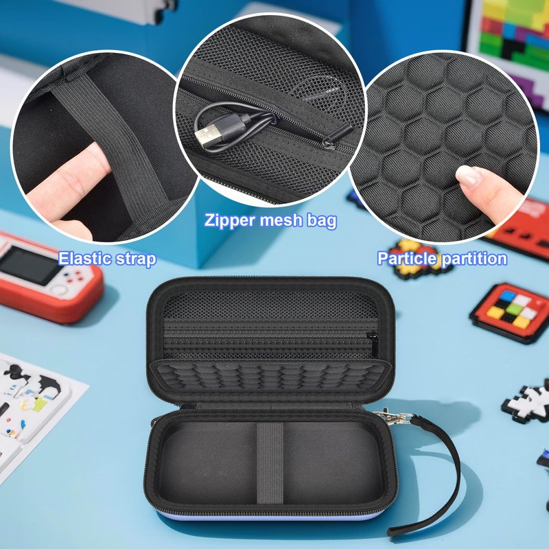 Case for WELLST·G Handheld Game for Kids Adults, Universal fit for TaddToy/ for Beijue 16-Bit Handheld Console - Retro Video Games Travel Storage Cover Bag, Portable Electronic Organizer Holder, Black