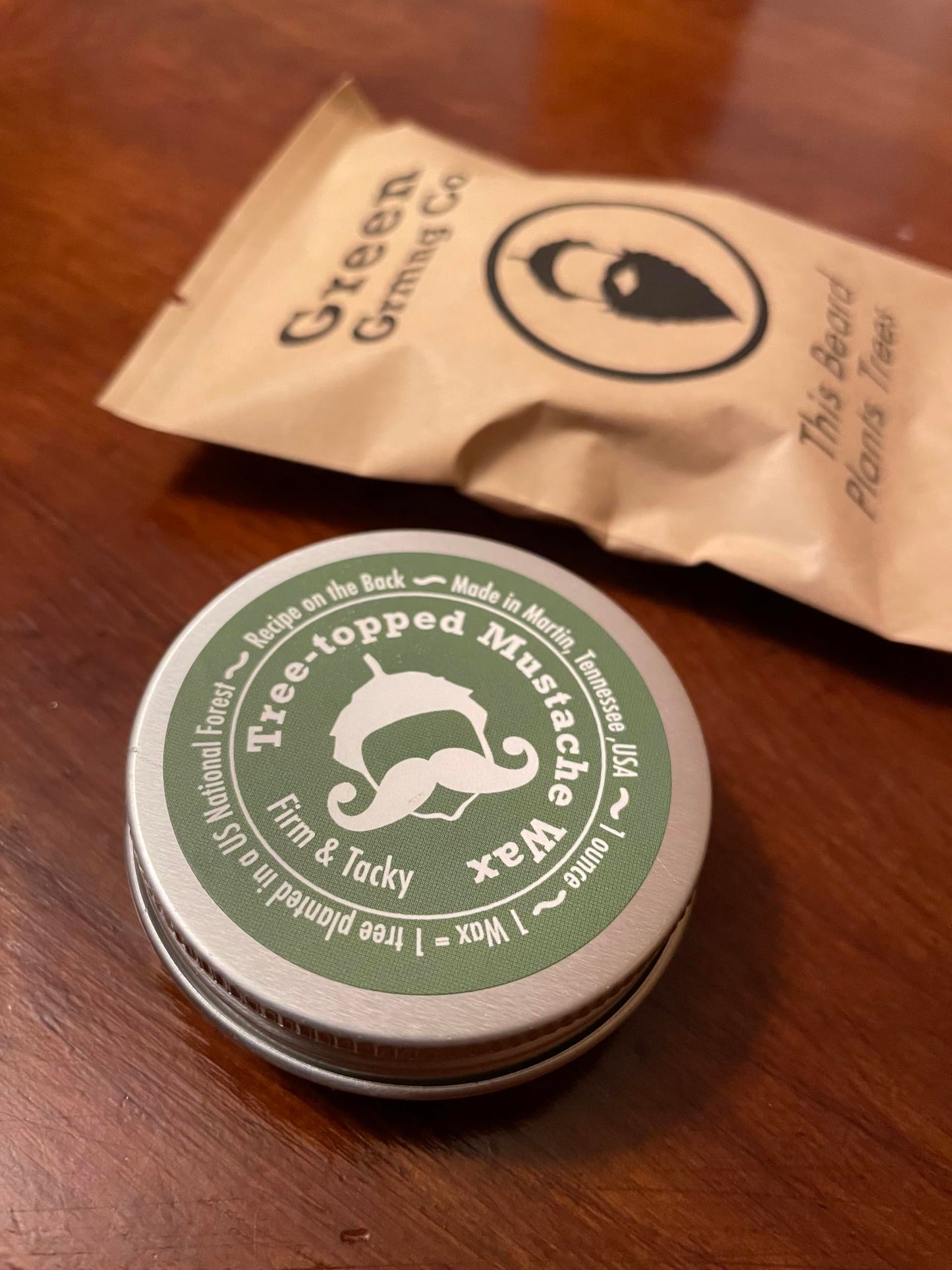 Green Beard Grmng Tree-topped Mustache Wax Tacky Firm - from