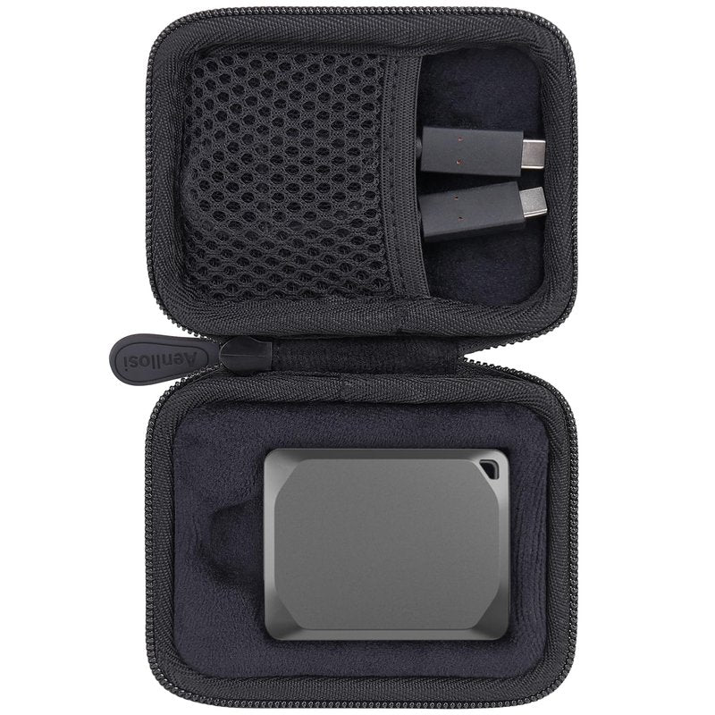 Aenllosi Hard Carrying Case Compatible with Crucial X9 / X9 Pro / X10 / X10 Pro 1TB/2TB/4TB Portable SSD,USB 3.2 External Solid State Drive & USB Cable Organizer(Case Only)