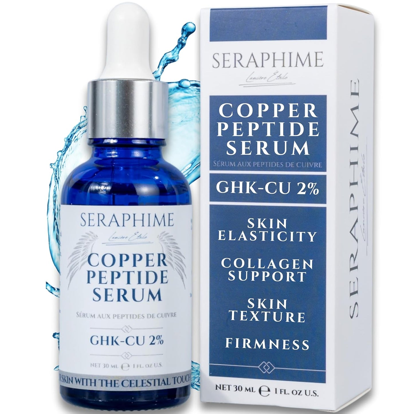 Copper Peptides Serum for Face - 2% Copper Peptide & 4% EGF, Niacinamide, Ceramides, Squalane | 1 fl oz