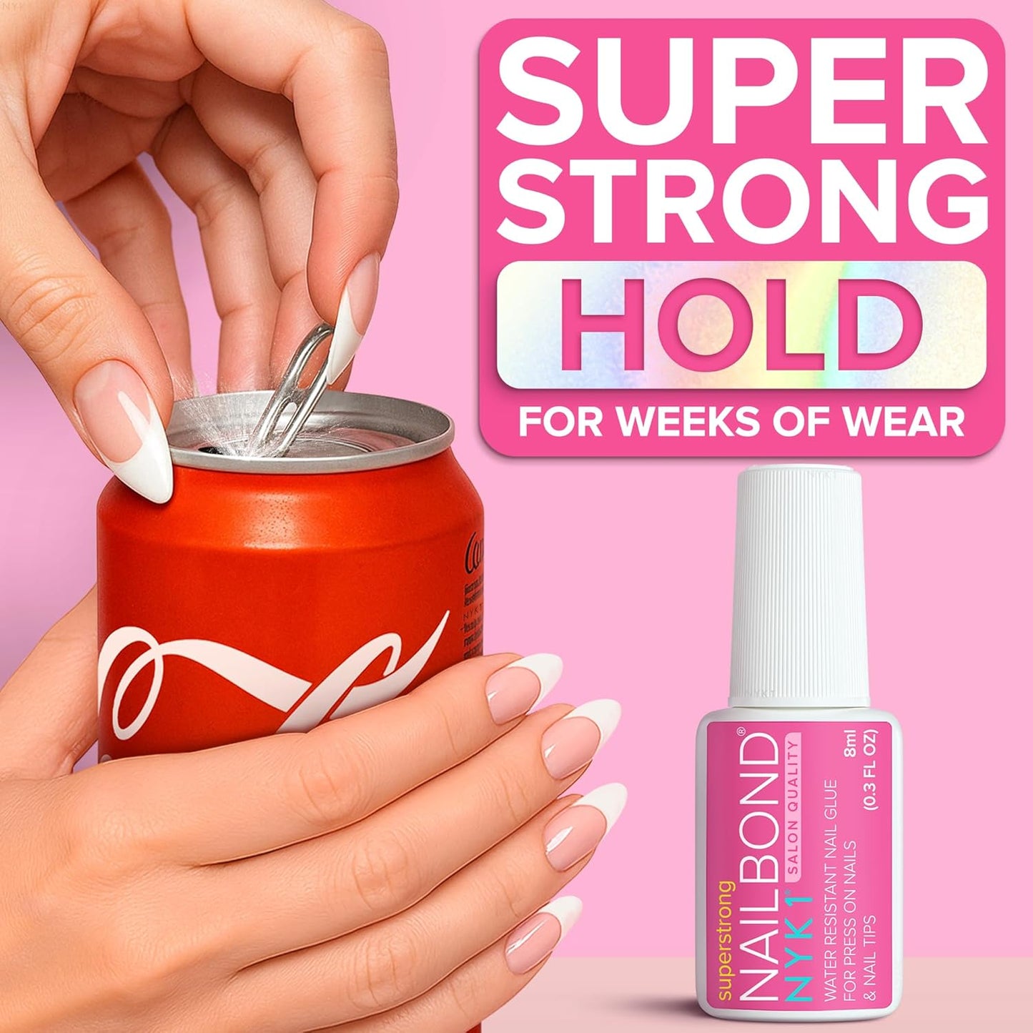 NailBond Super Strong Nail Glue - Long Lasting Brush-On Adhesive for Press-On & Acrylic Nails | 8ml