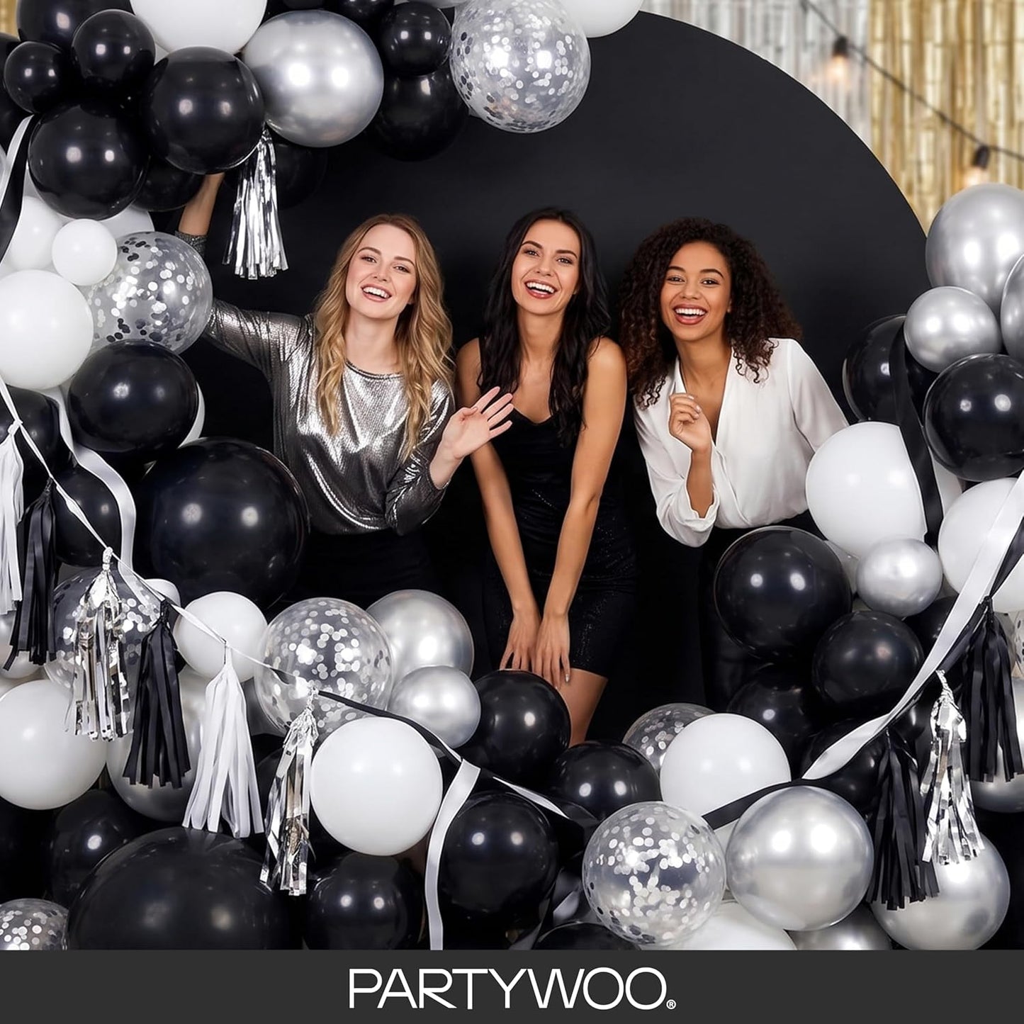 Black Balloon Arch Kit - 140 Pcs in 5-18 Inch Sizes for Baby Showers, Birthdays & Anniversaries | Elegant Black Decor